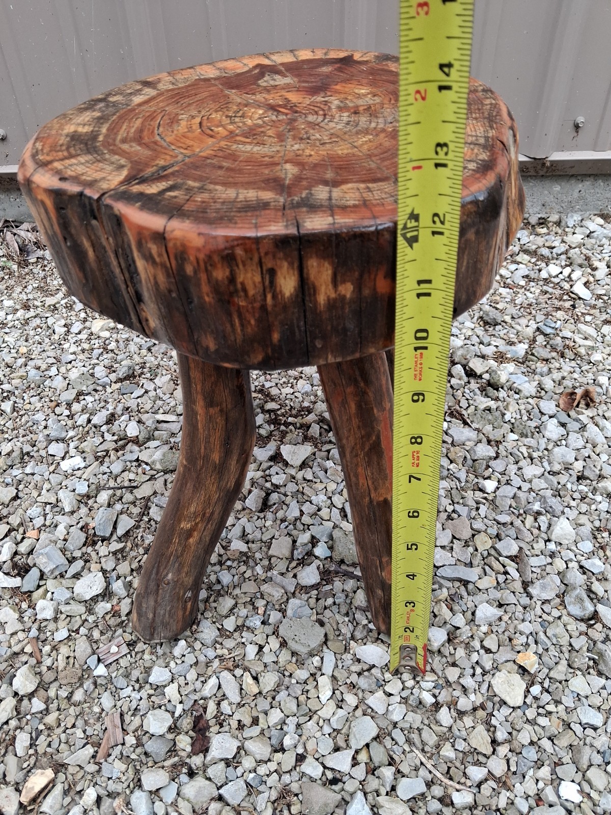 Rustic Wooden Log Table Accent Side Plant Stand Farmhouse