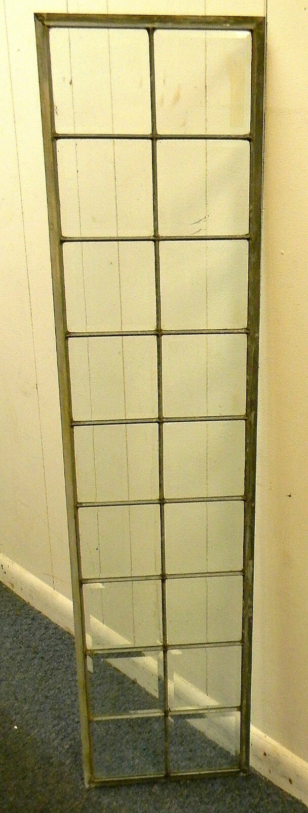 ANTIQUE BEVELED LEADED GLASS WINDOW 46 INCHES BY 11 INCHES ~MULTIPLE AVAILABLE~