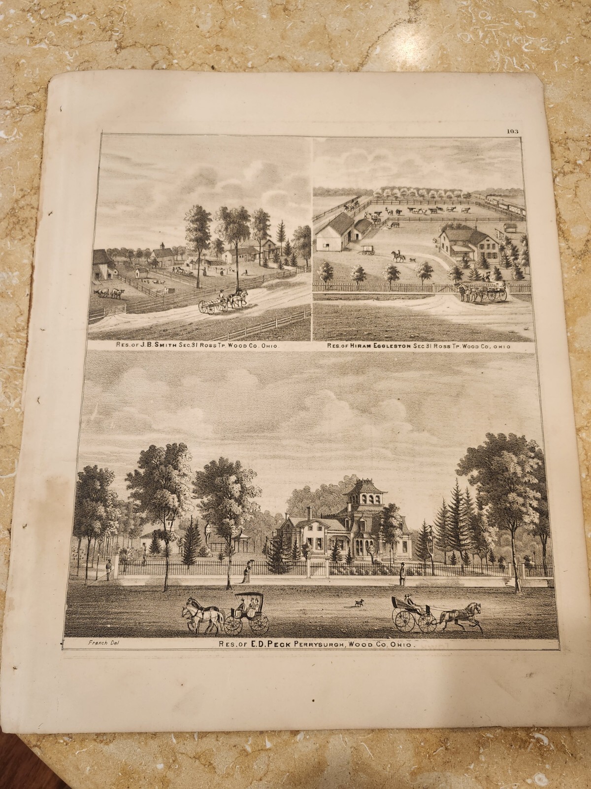 Sheet of engravings of points of interest in Lucas County, Ohio . 1875