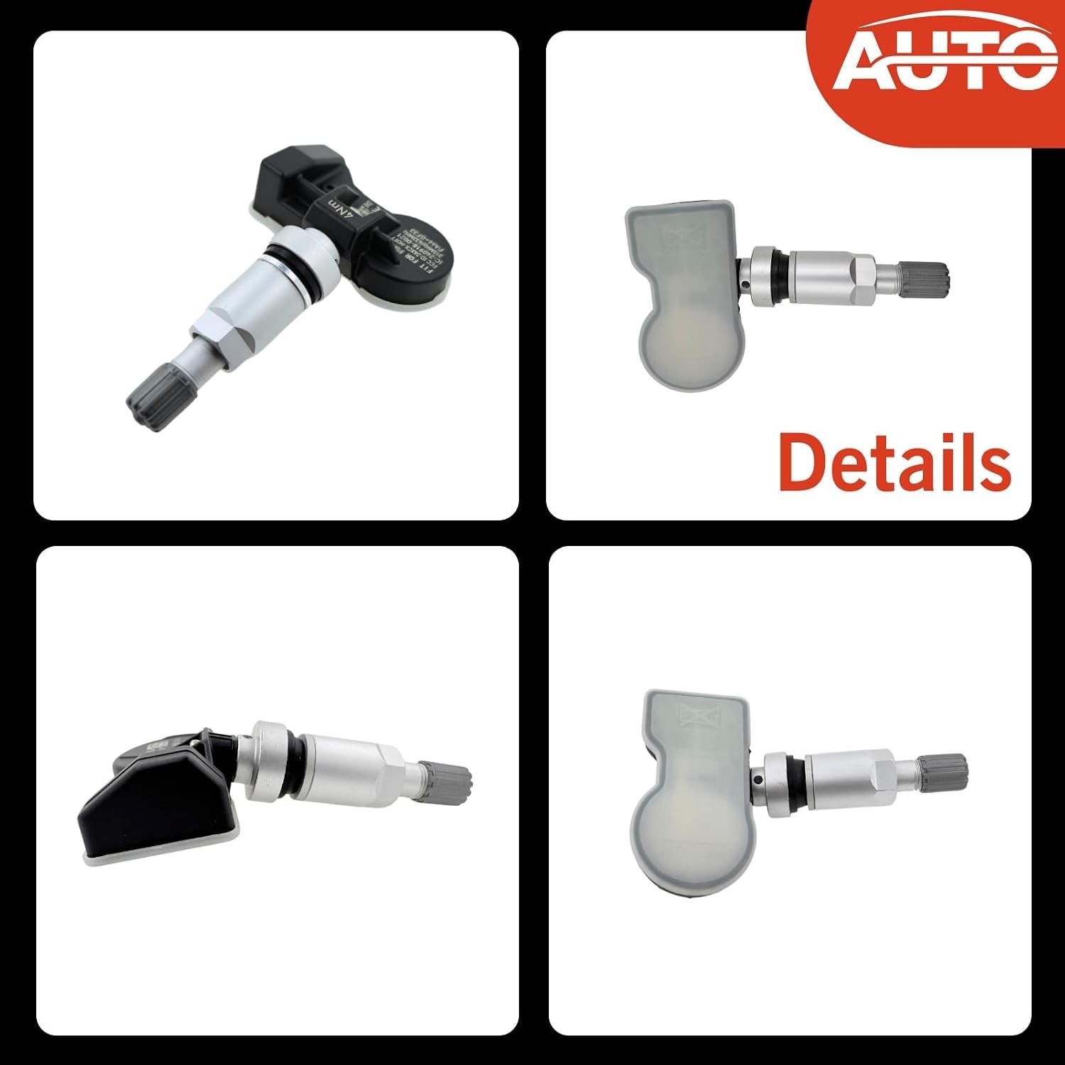 4Pack 315/433MHZ Universal Pre-Programmed TPMS Sensor Tire Pressure Monitoring S