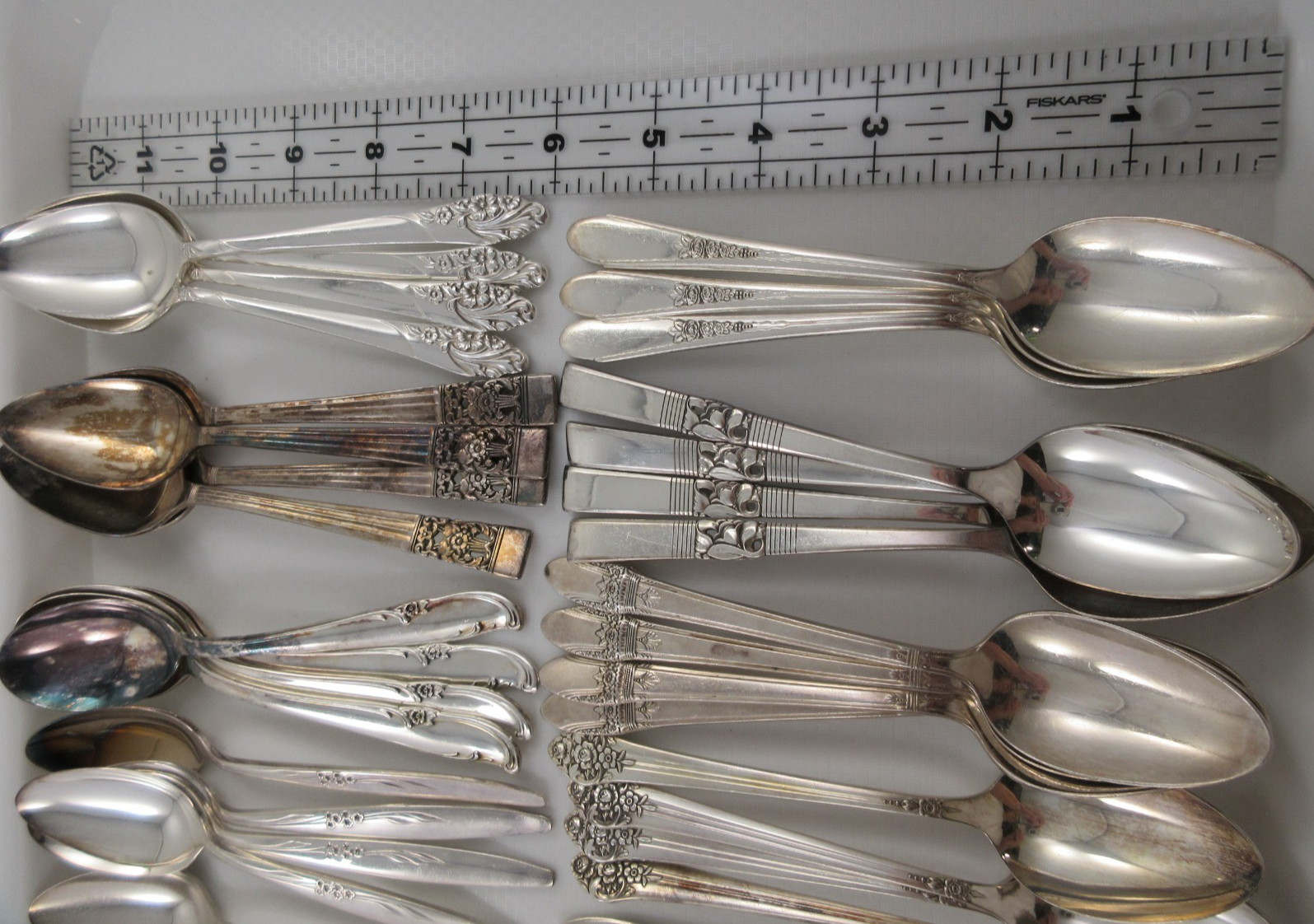 48 Piece Mixed Pattern Vintage Teaspoon Silverplate Lot #1