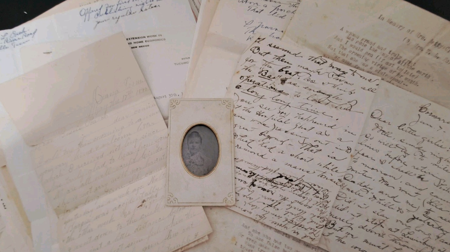 1890-1947 Family Archive Letters Poems Manuscript Tintype Photo Ephemera Antique