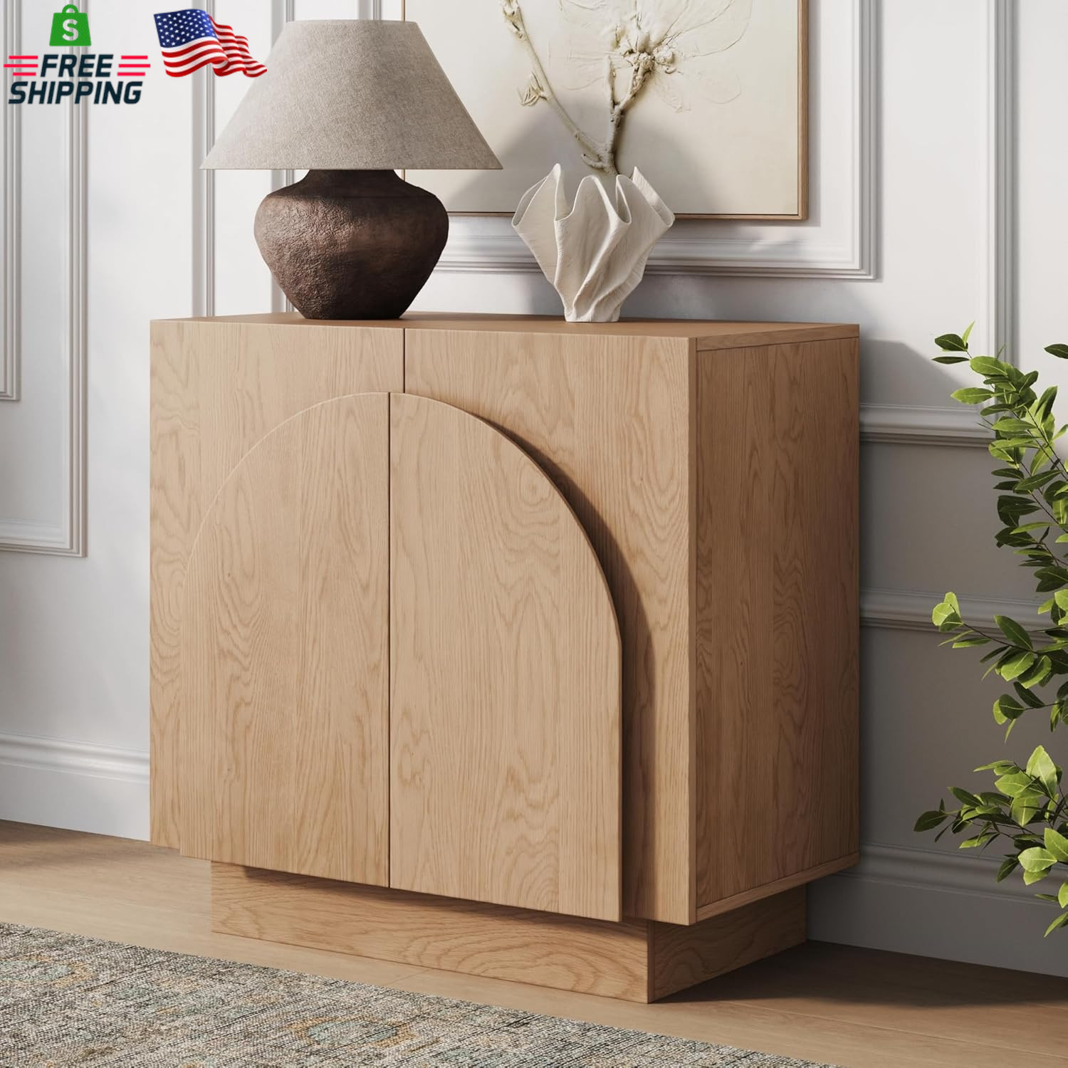 Nathan James Iris Mid-Century Modern Credenza, Brown Sideboard Buffet, Living Ro