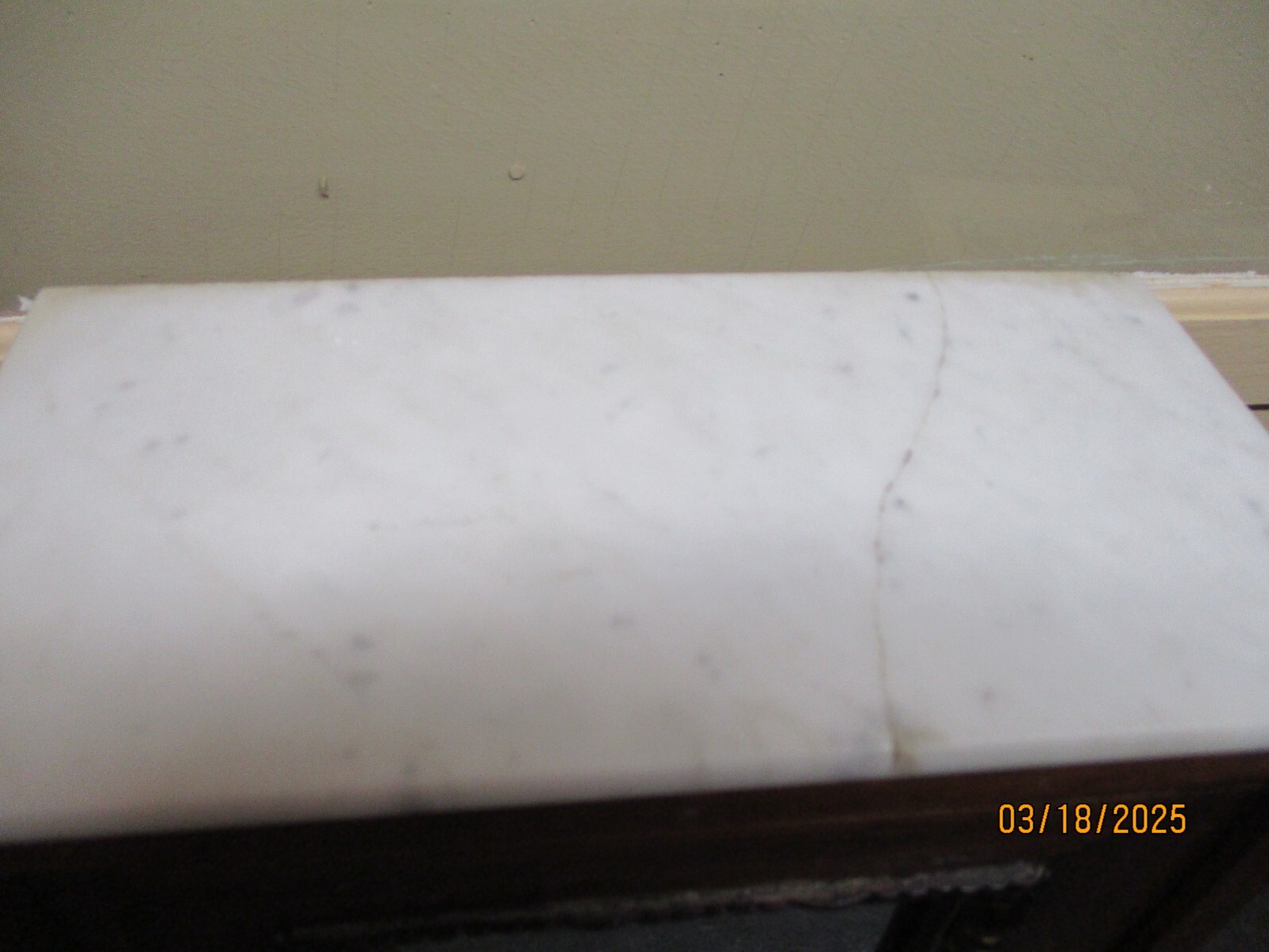 Antique Doll Armoire French With Mirror Door/Drawer/Marble Top