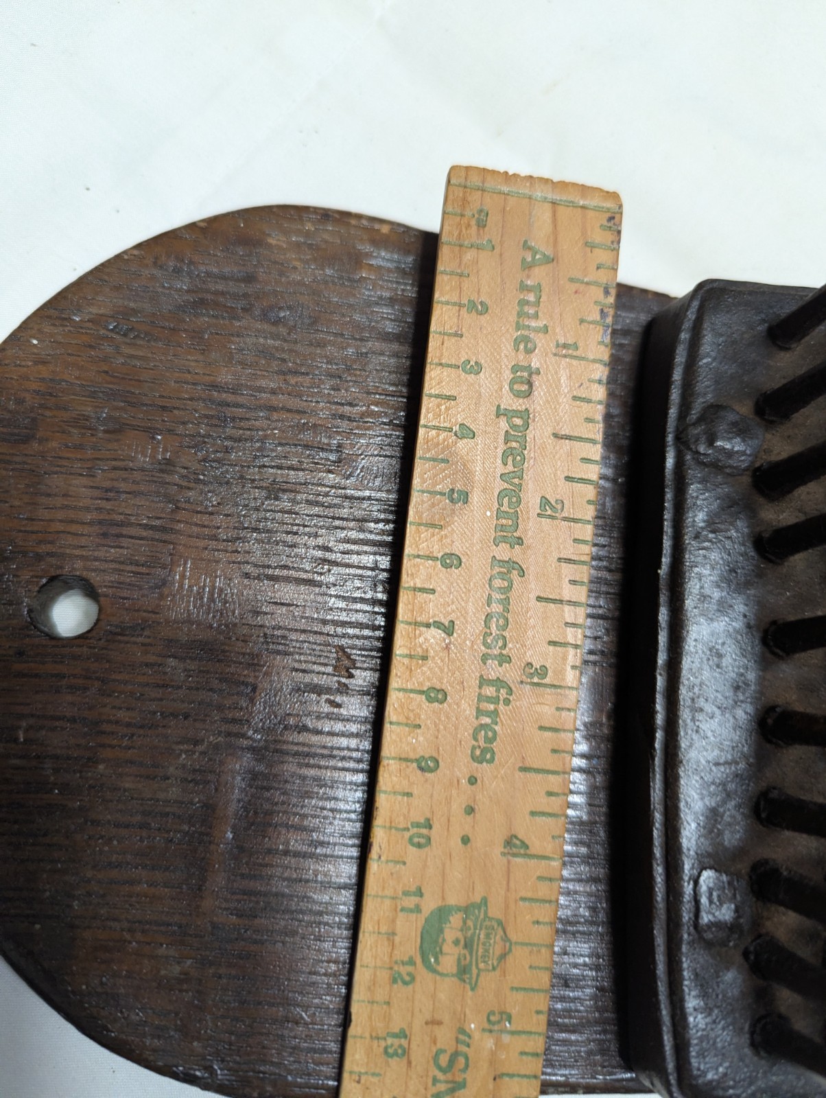 Antique Primitive Flax Comb Hatchel Hackle 19th Century Wood and Forged Iron