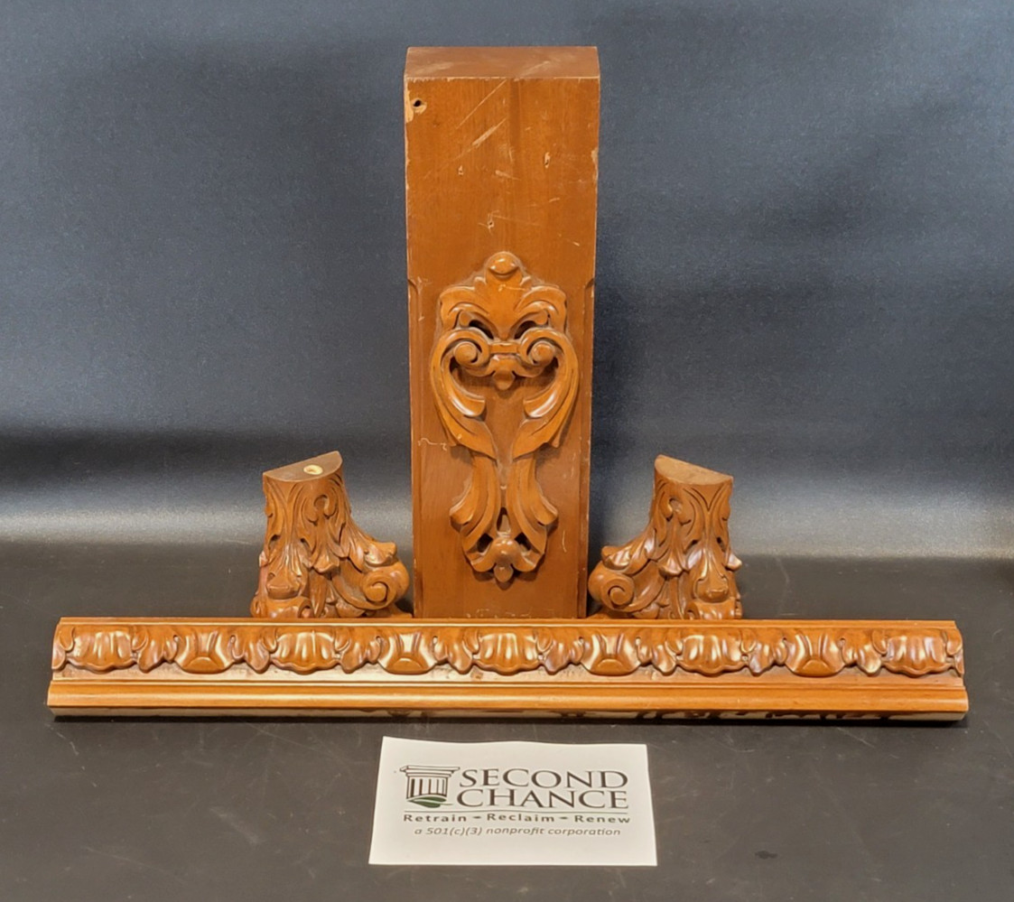 Raymond Enkeboll Designs 1996 Solid Wood Maple Stain Corbel Acanthus Motifs LOT