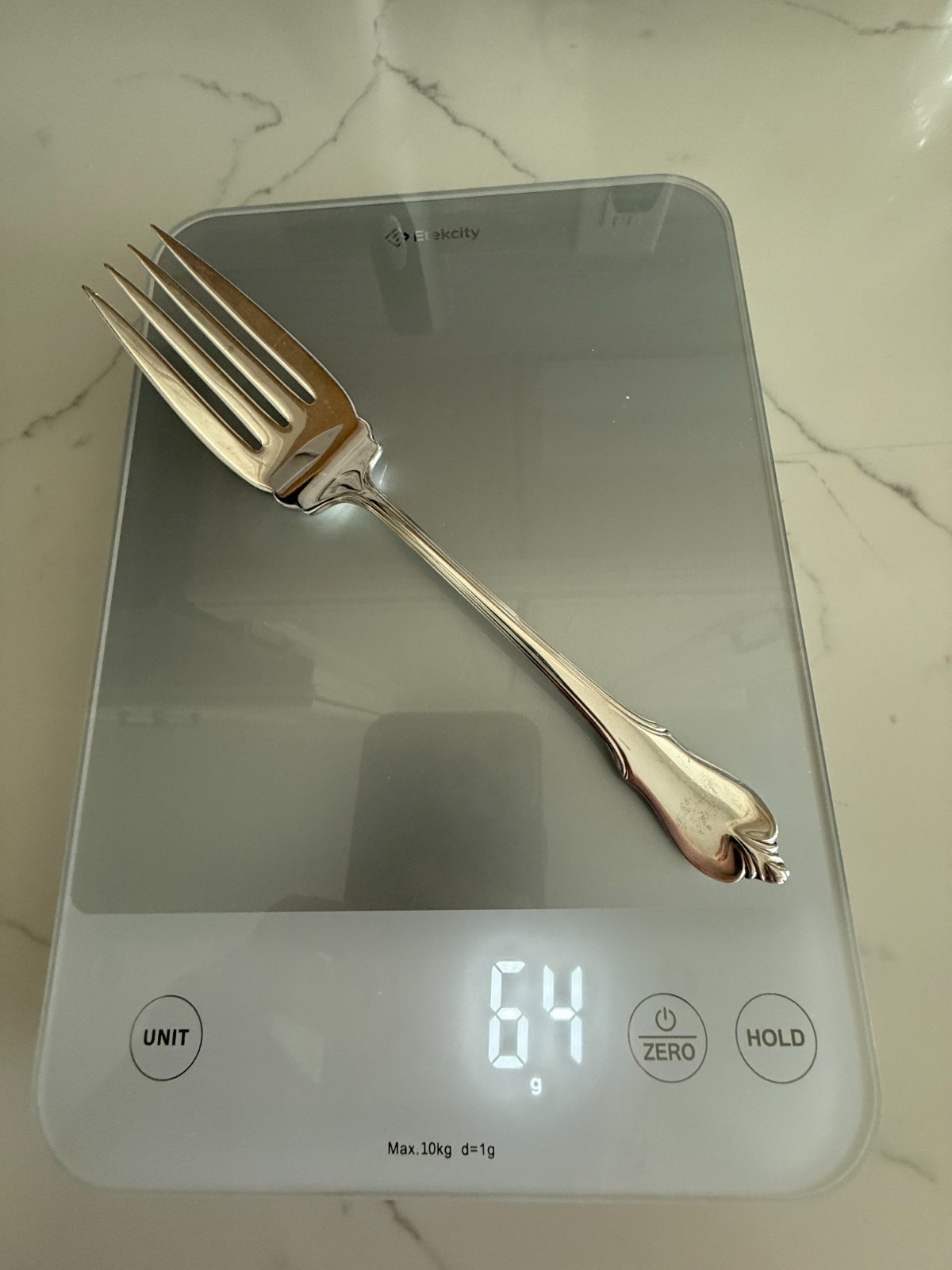 Wallace Sterling Silver Cold Meat Serving Fork, Grand Colonial, 8″ no mono, EUC