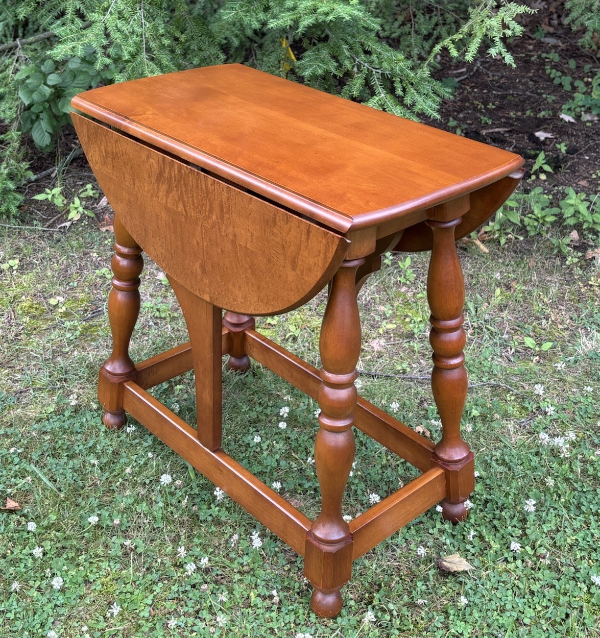 Vintage 1972 Athens Table Co Solid Cherry or Maple Drop Leaf Butterfly Table