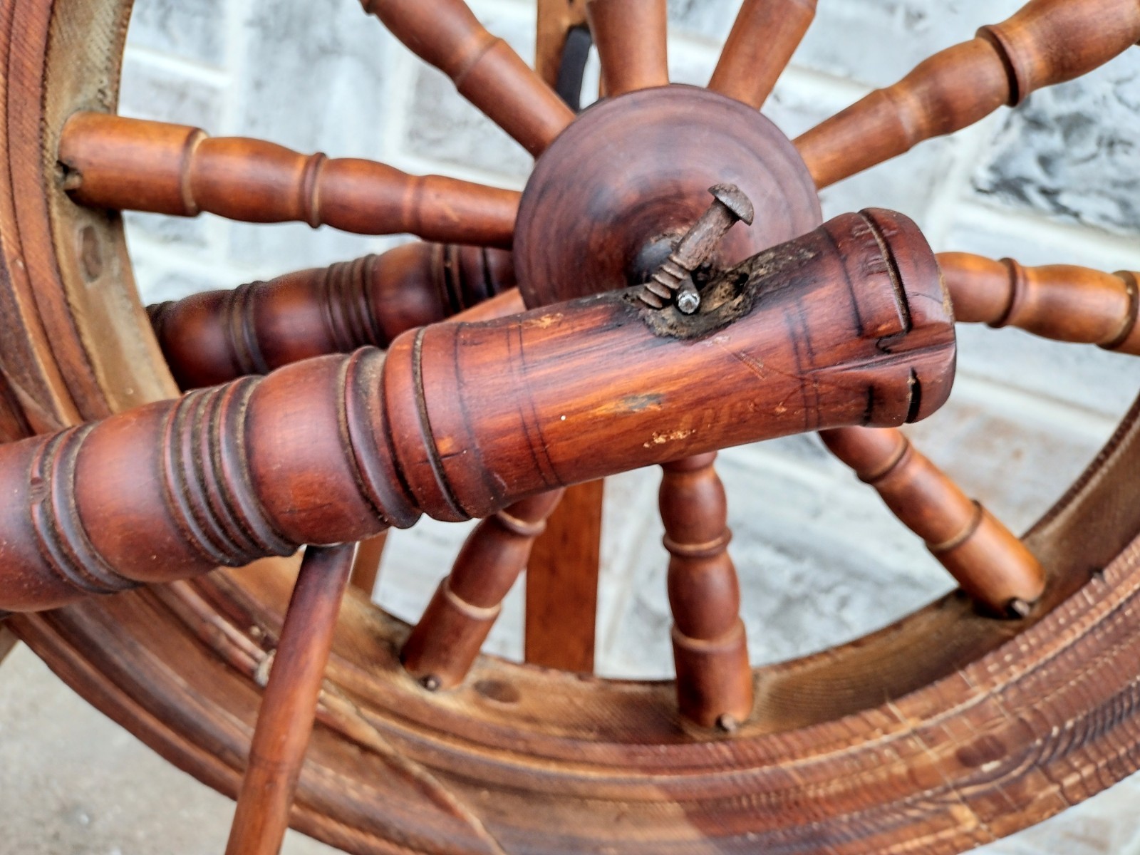 Antique Primitive Norwegian? Handmade Solid Wood Spinning Wheel