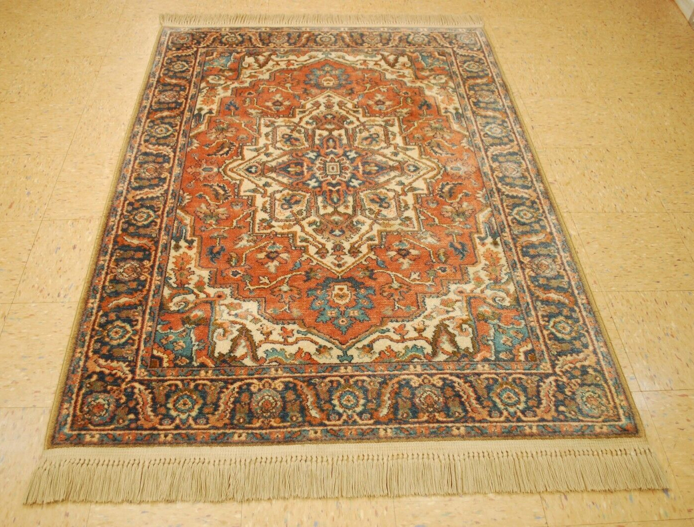 MINT AUTHENTIC AMERICAN KARASTAN ANTIQUE SERAPI PATTERN#744 RUG CARPET 4’3″ X 6′