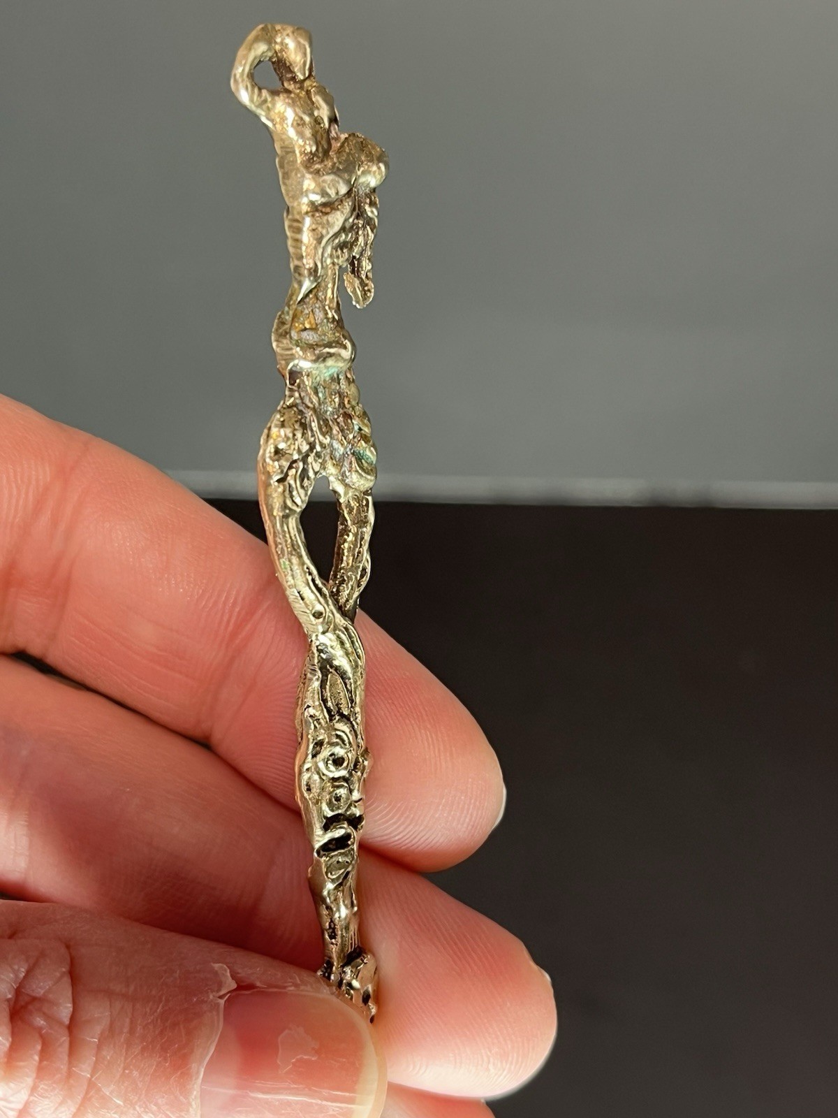 Italy Butter Knife Collectible Silverplate Italy Ornate Figure On Handle Vintage