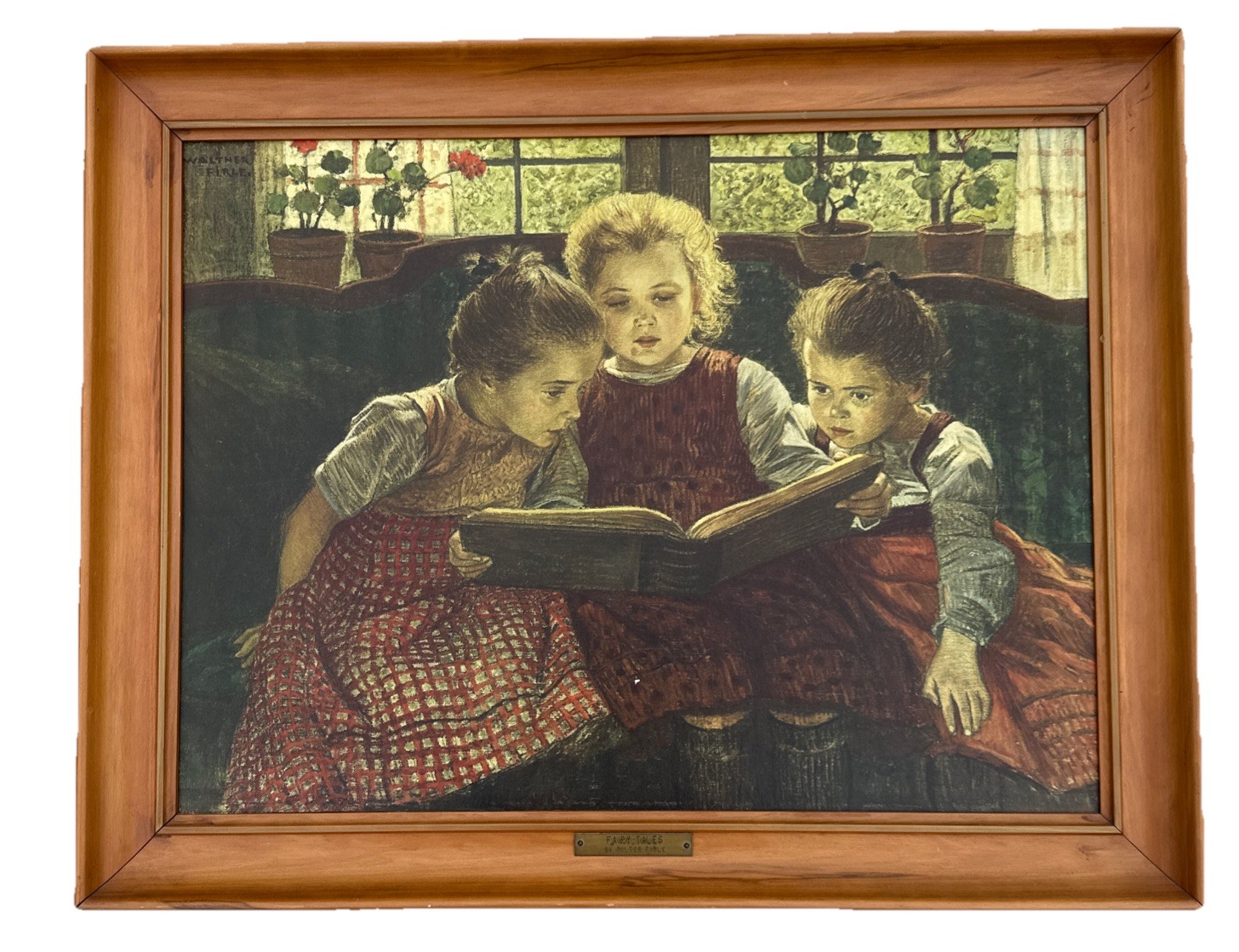 Vintage The Fairy Tale German Artist Walter Firle 28”X22” Oil Painting Framed