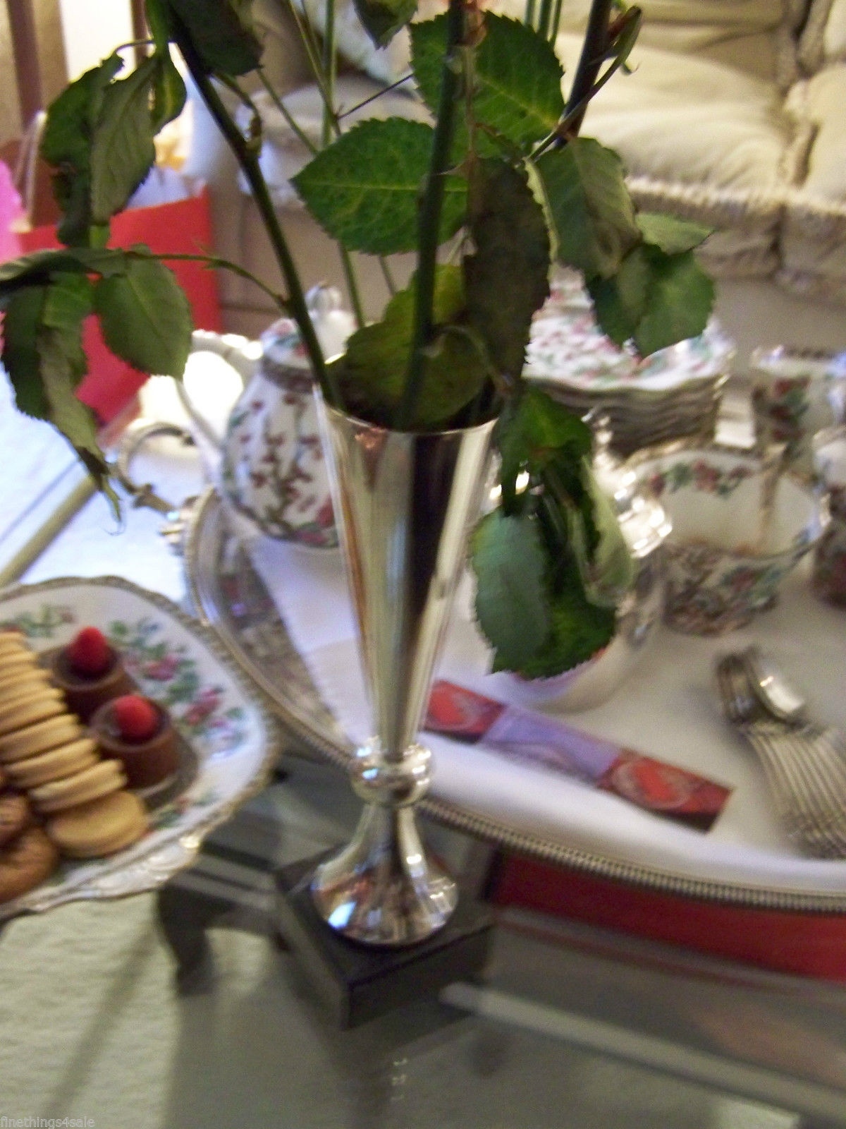 ANTIQUE ENGLISH EDWARDIAN CLASSIC ART DECO STYLE MARBLE FOOTED Sm FLORAL VASE
