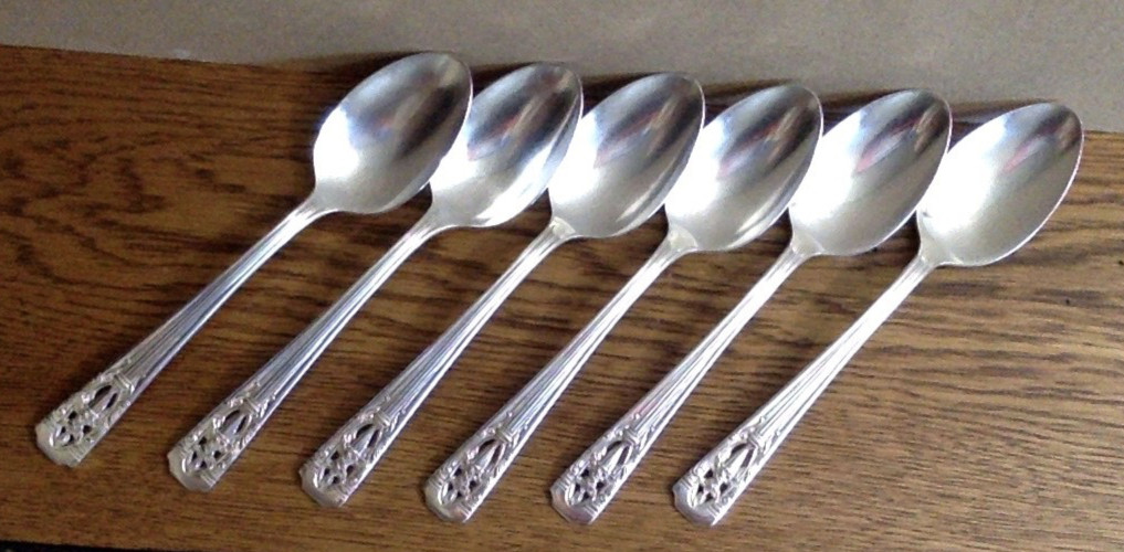 Wallace Silver plate Harmony House AA+ CLASSIC FILIGREE Lot of 6 Serving Spoons