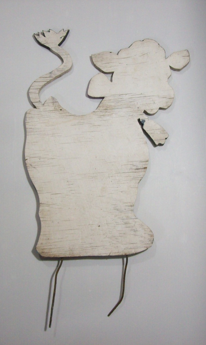 Large Vintage COW Wood Folk Art Lawn Art Yard Art Garden Decor
