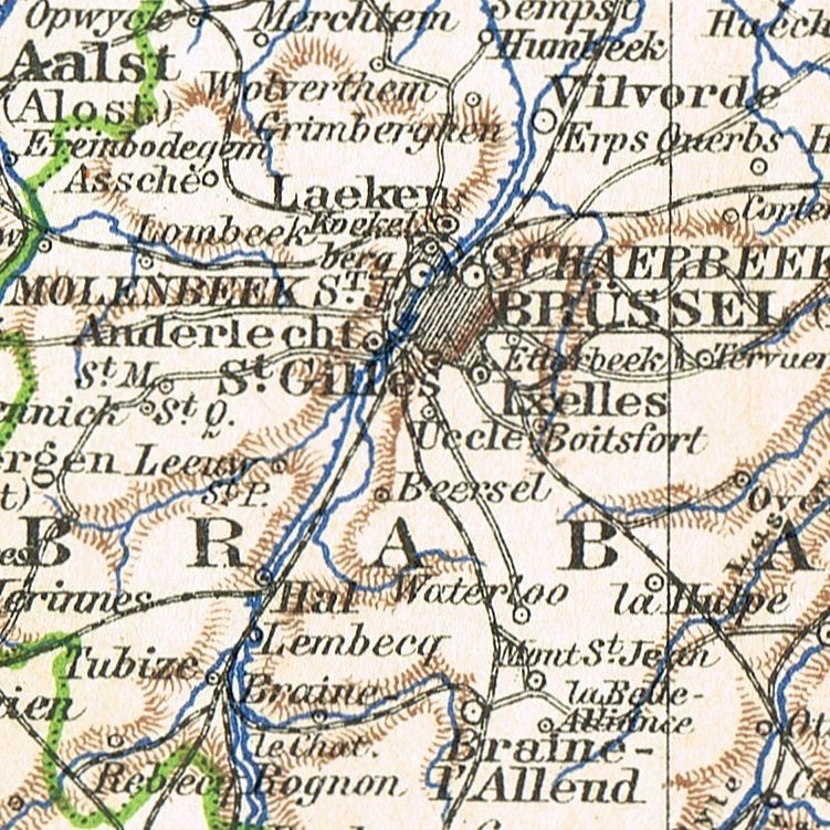 BELGIUM dated 1905 LUXEMBOURG Original Antigue Map Antwerp Brussels Bruges