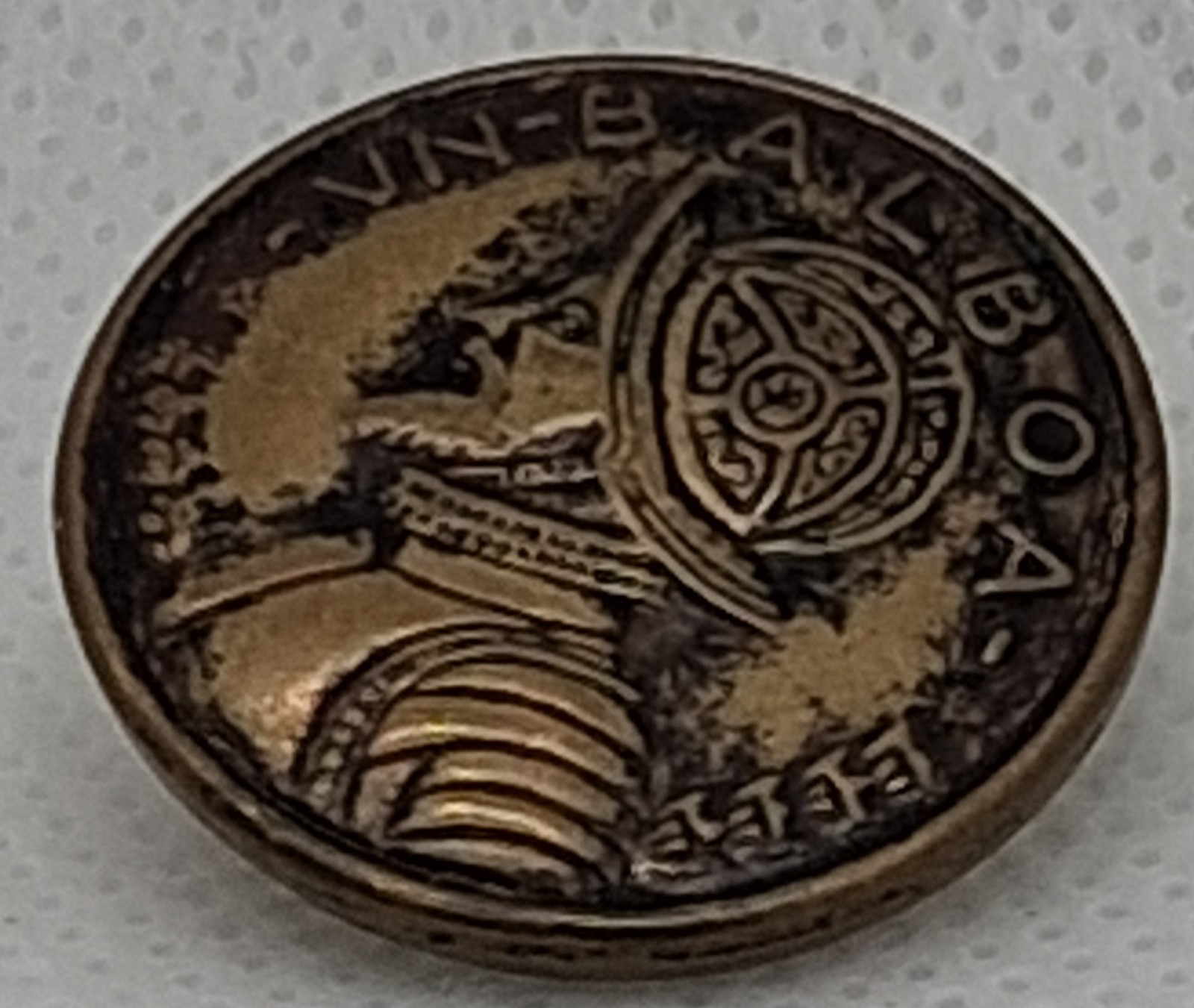Vintage Profile Relief Shank Button Explorer VN Balboa ⅞”