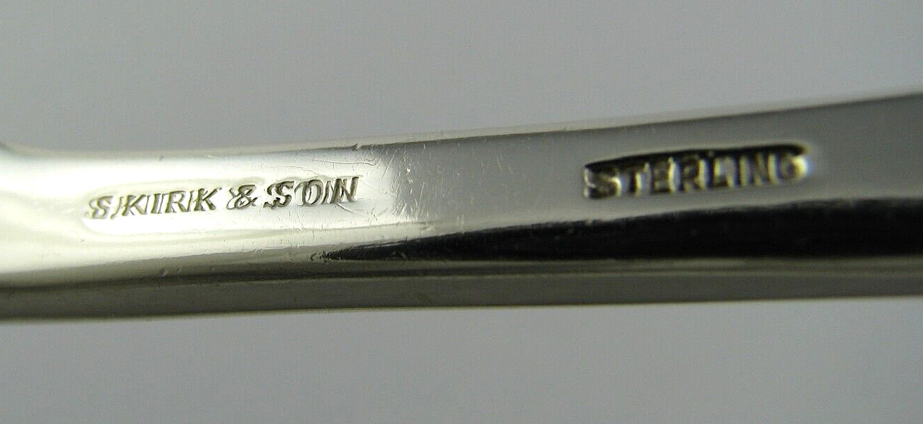 KING by KIRK STERLING SILVER SERVING FORK S.Kirk & Son c1929-32 Mono HSW 8 3/4″