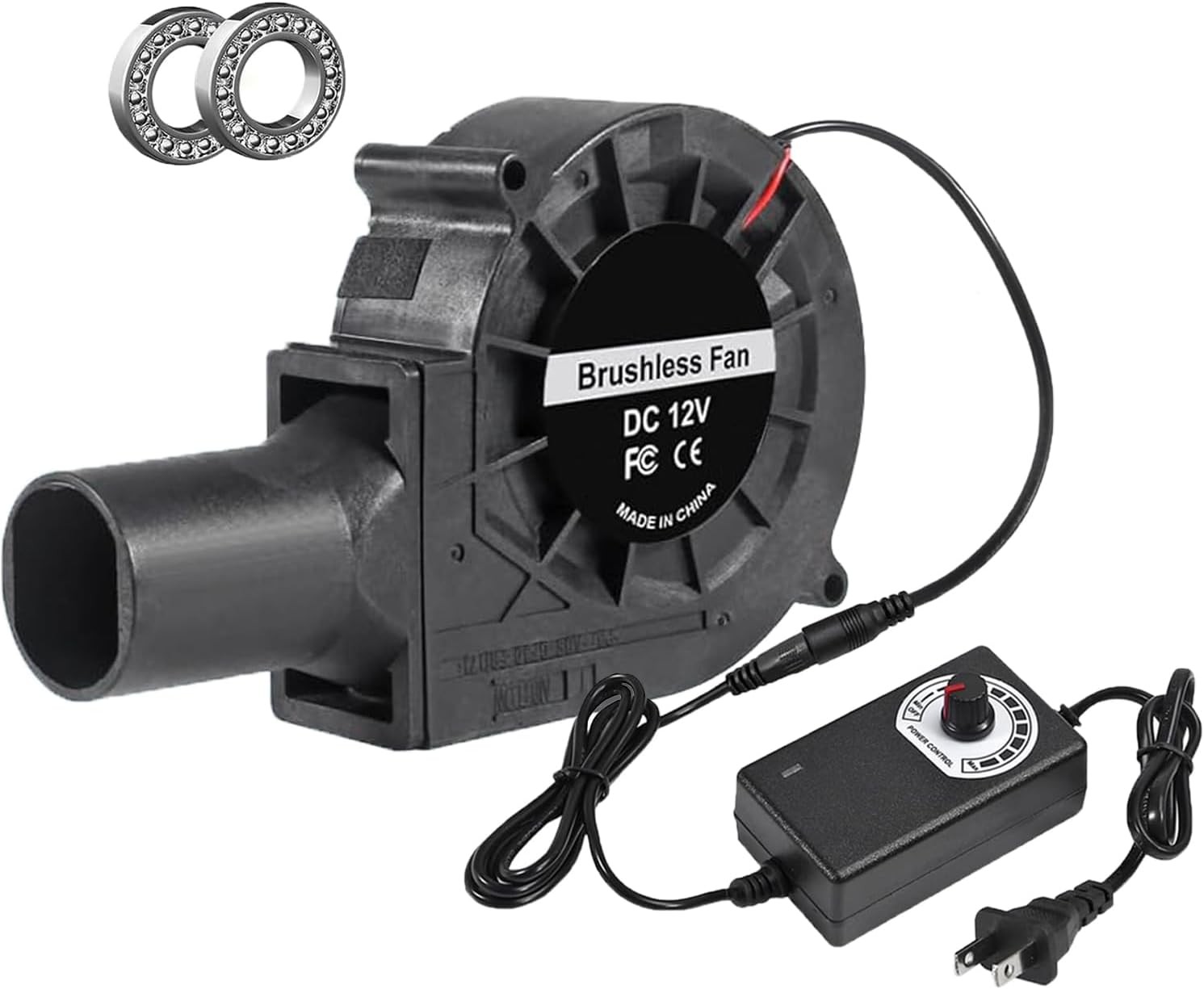 97mm Blower Fan 12V BBQ Blower Fan with AC Plug 110V 240V BBQ Air Mover with 3 t