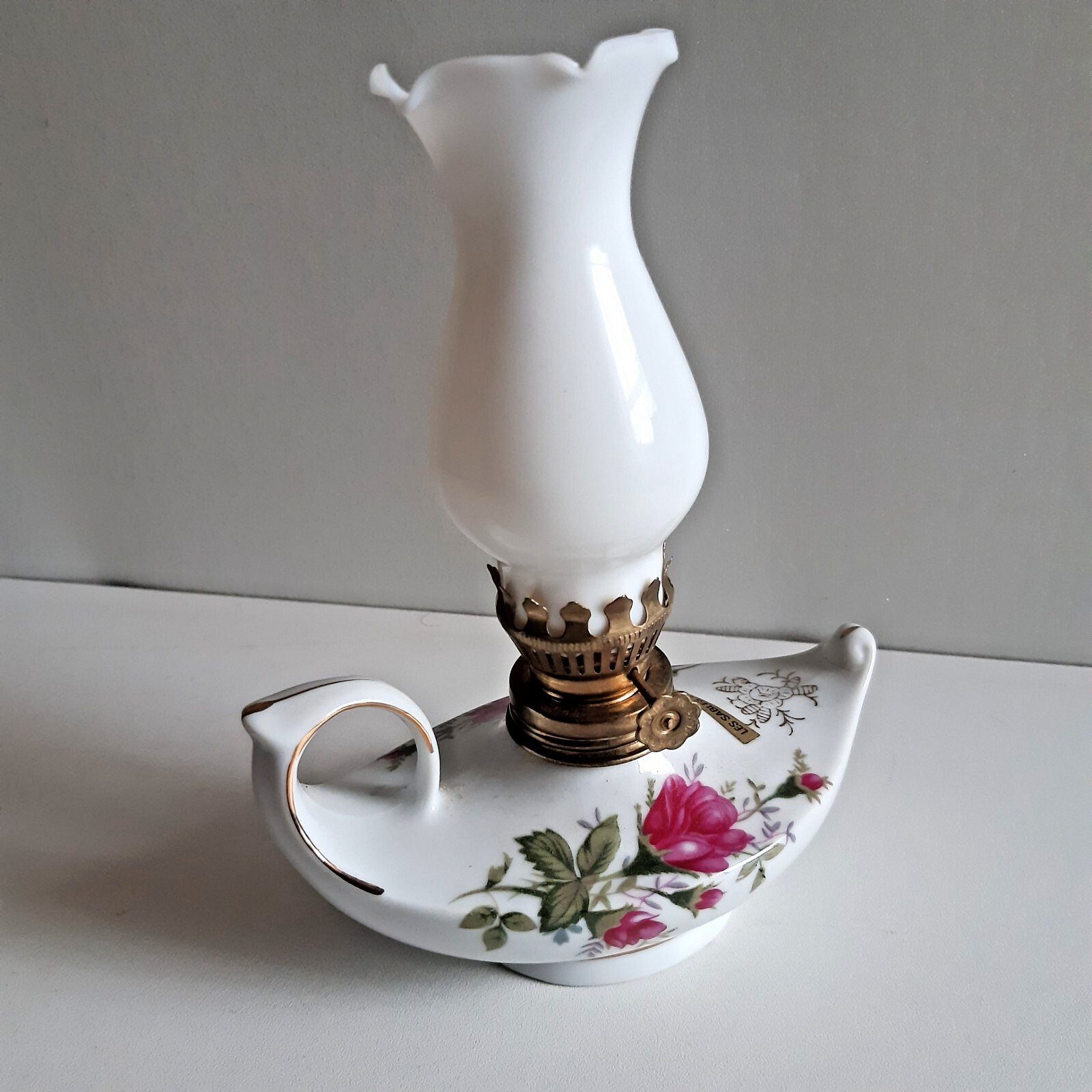 Vintage Oil Lamp Porcelain Decor Collection Les Sables D’Olonne