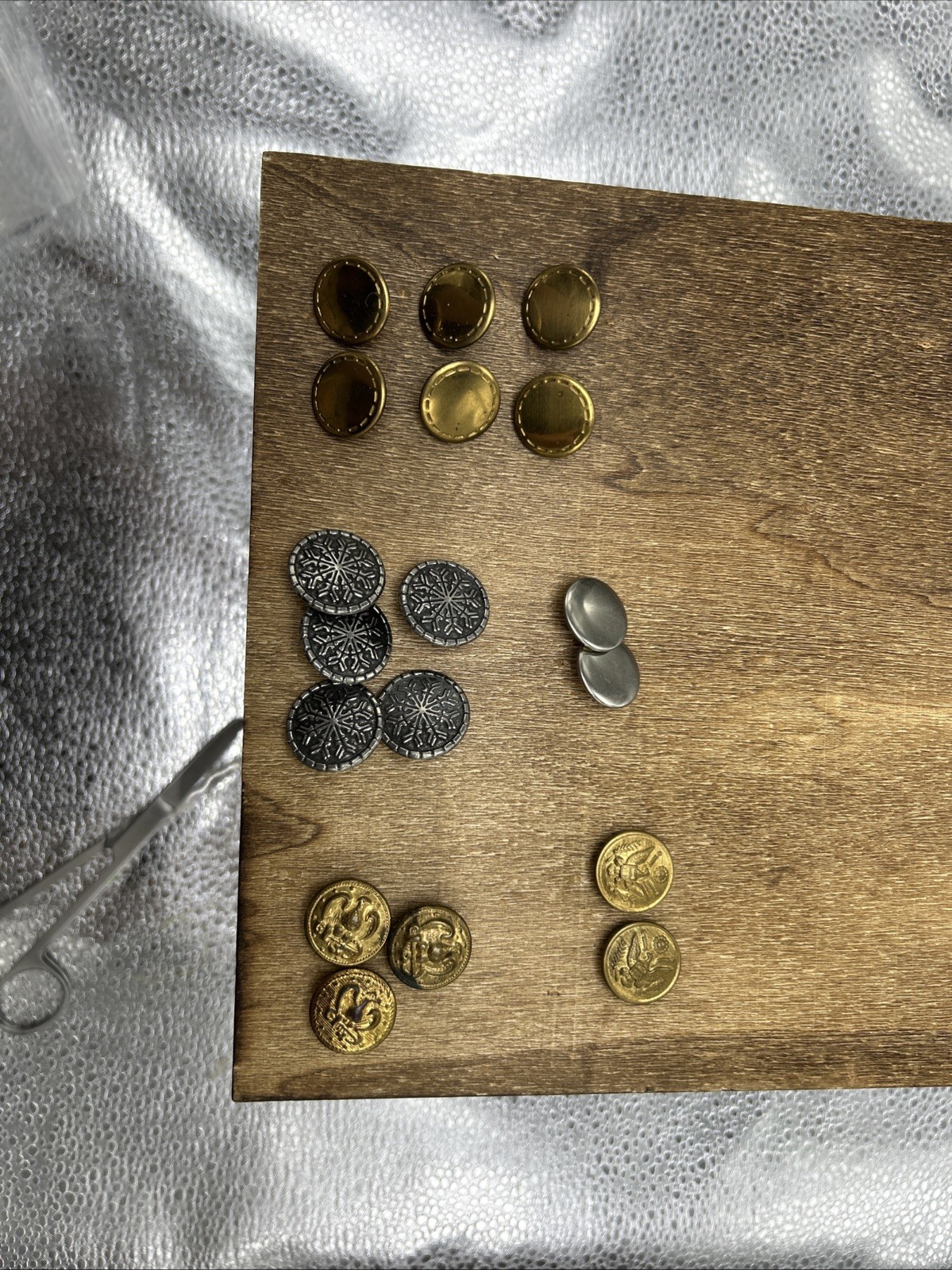 Gold And Silver Tone Metal Buttons Estate Lot Vintage 18pc Navy Military Eagle