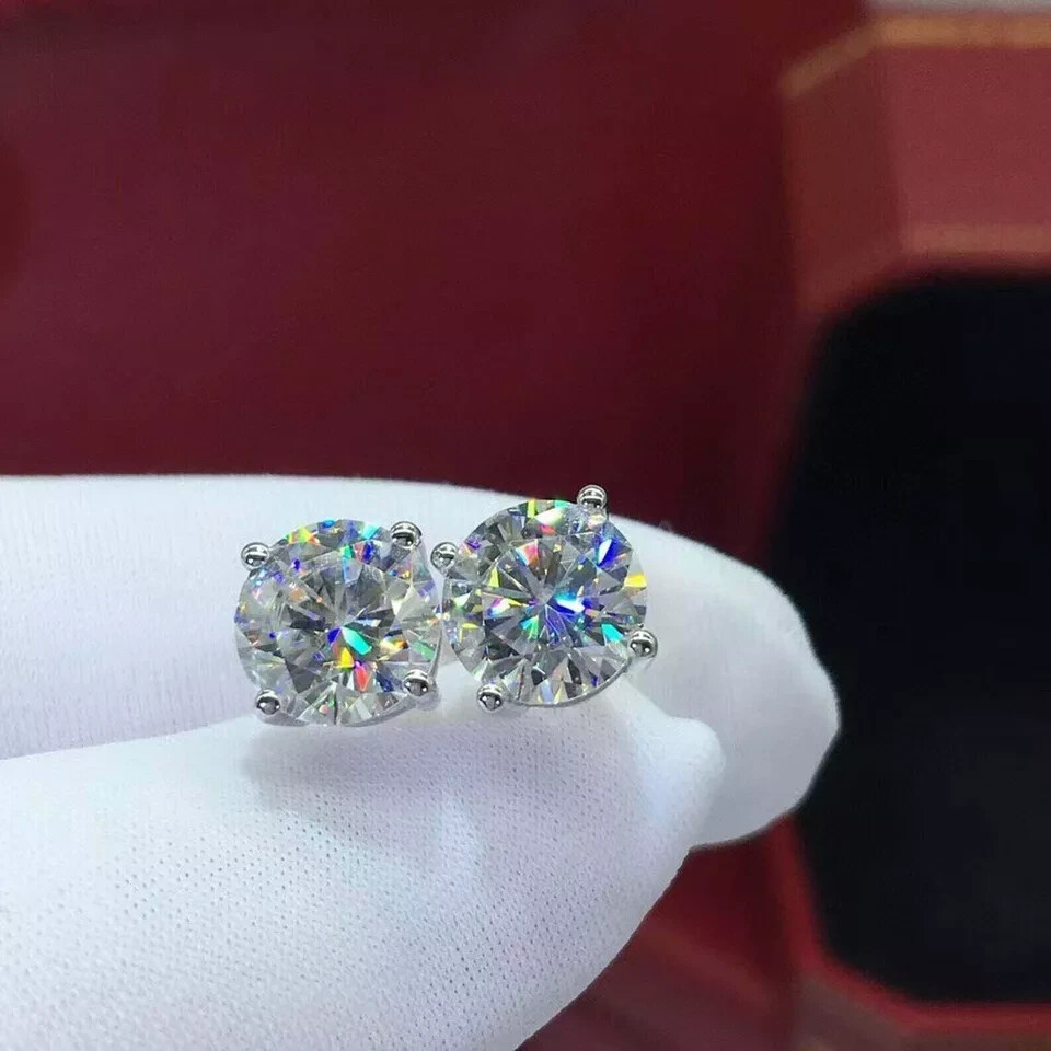 3 Ct Round Cut Lab-Created Diamond Women’s Stud Earrings 14K White Gold Plated