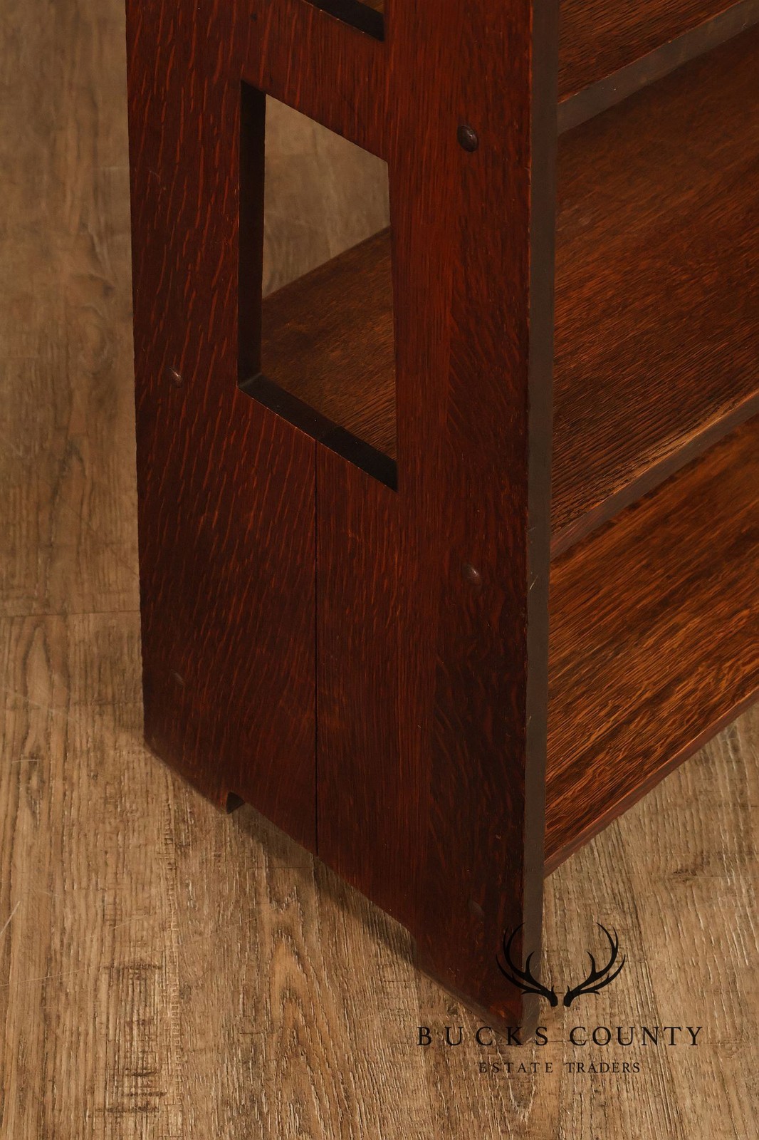 Antique Grand Rapids Arts And Crafts Oak Magazine Stand