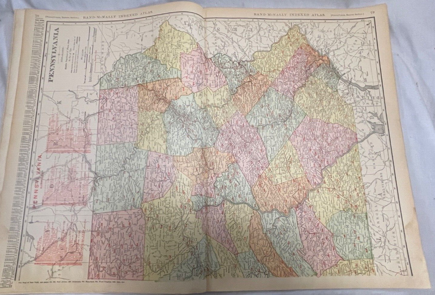 Antique all Original! Lot of (11) Pennsylvania State Maps 1900-1920s – 6075