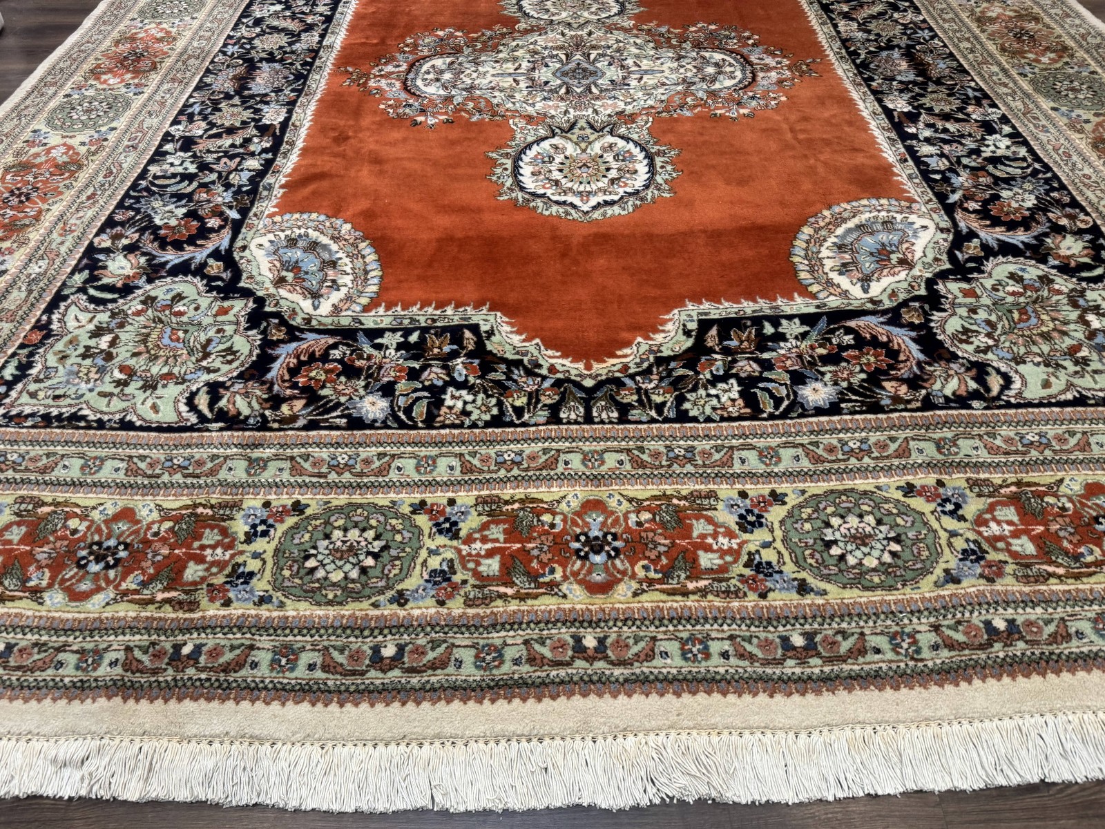 Per’sian Rug 11×13, Semi Open Field, Soft Wool Pile, Vintage Carpet