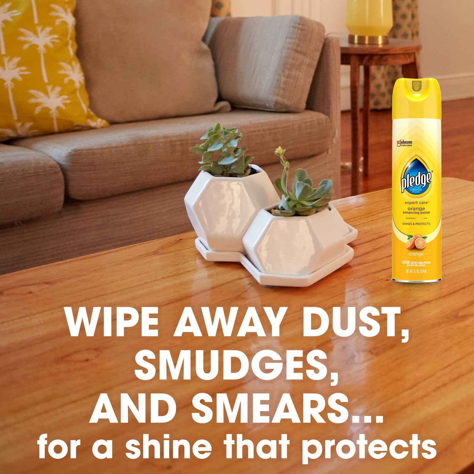 Pledge Enhancing Polish, Wood & Furniture 9.7 Fl Oz (Pack of 3), Yellow