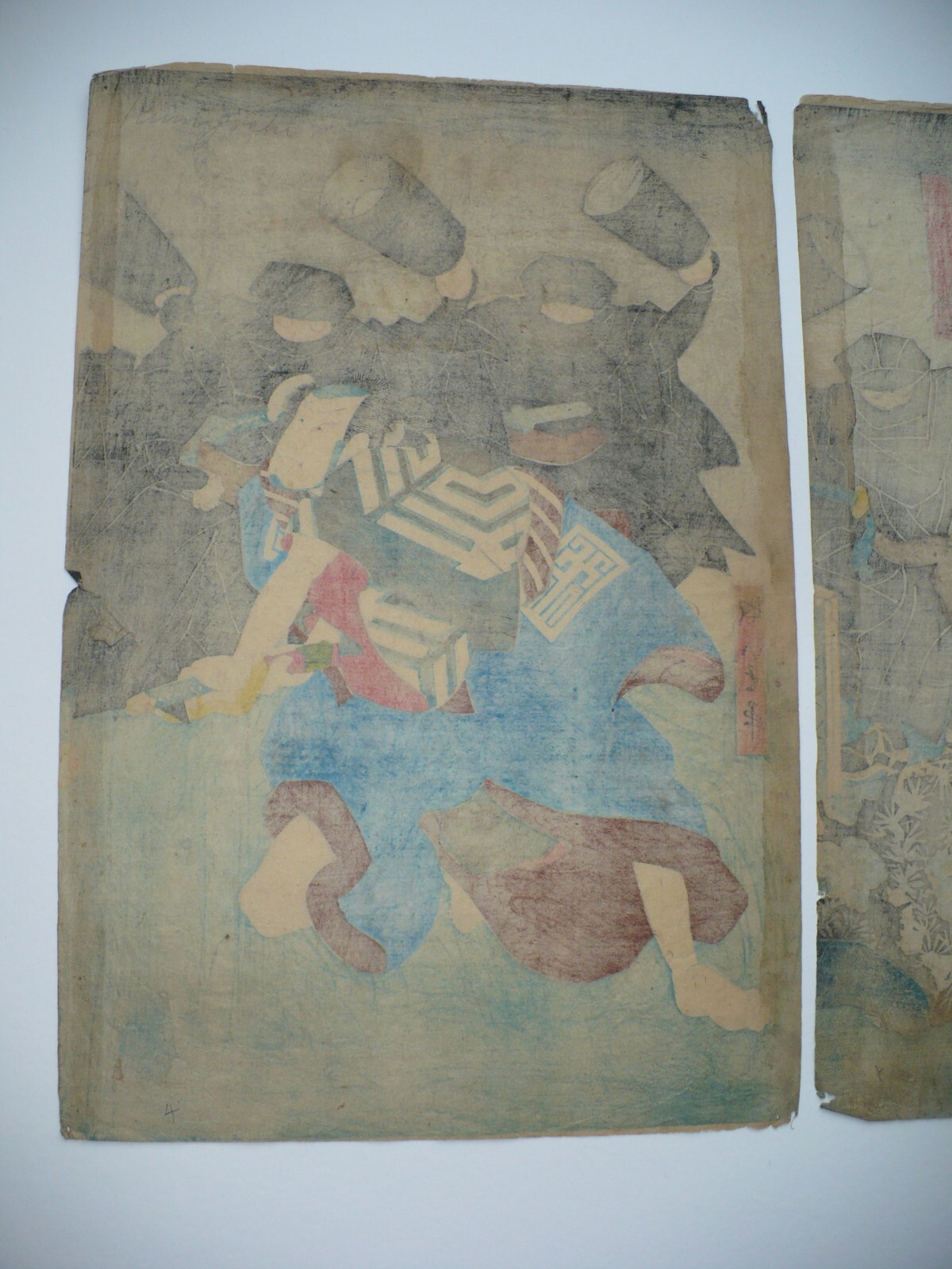 UTAGAWA KUNIYOSHI TRIPTYCH JAPANESE PRINT