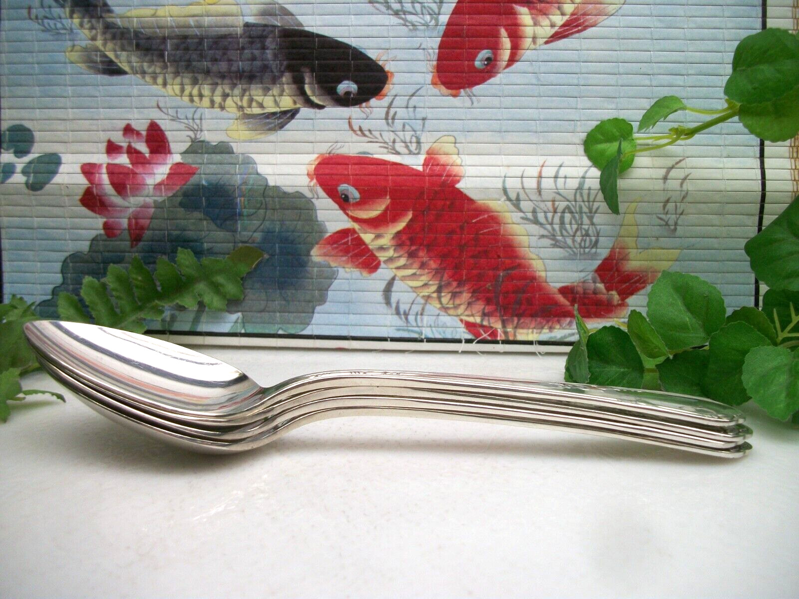 4 Oneida Rogers MEADOWBROOK Heather Silverplate Oval Place Soup Spoons