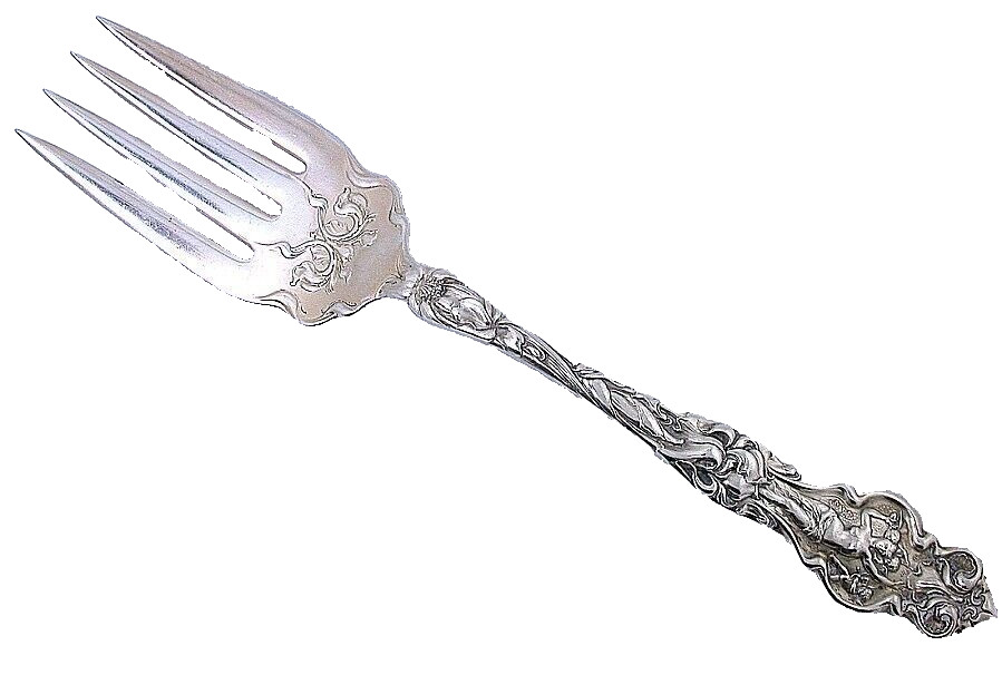 Art Nouveau Wall-ace Sterling Silver Irian 1902 Serving Meat Fork AS114/11324
