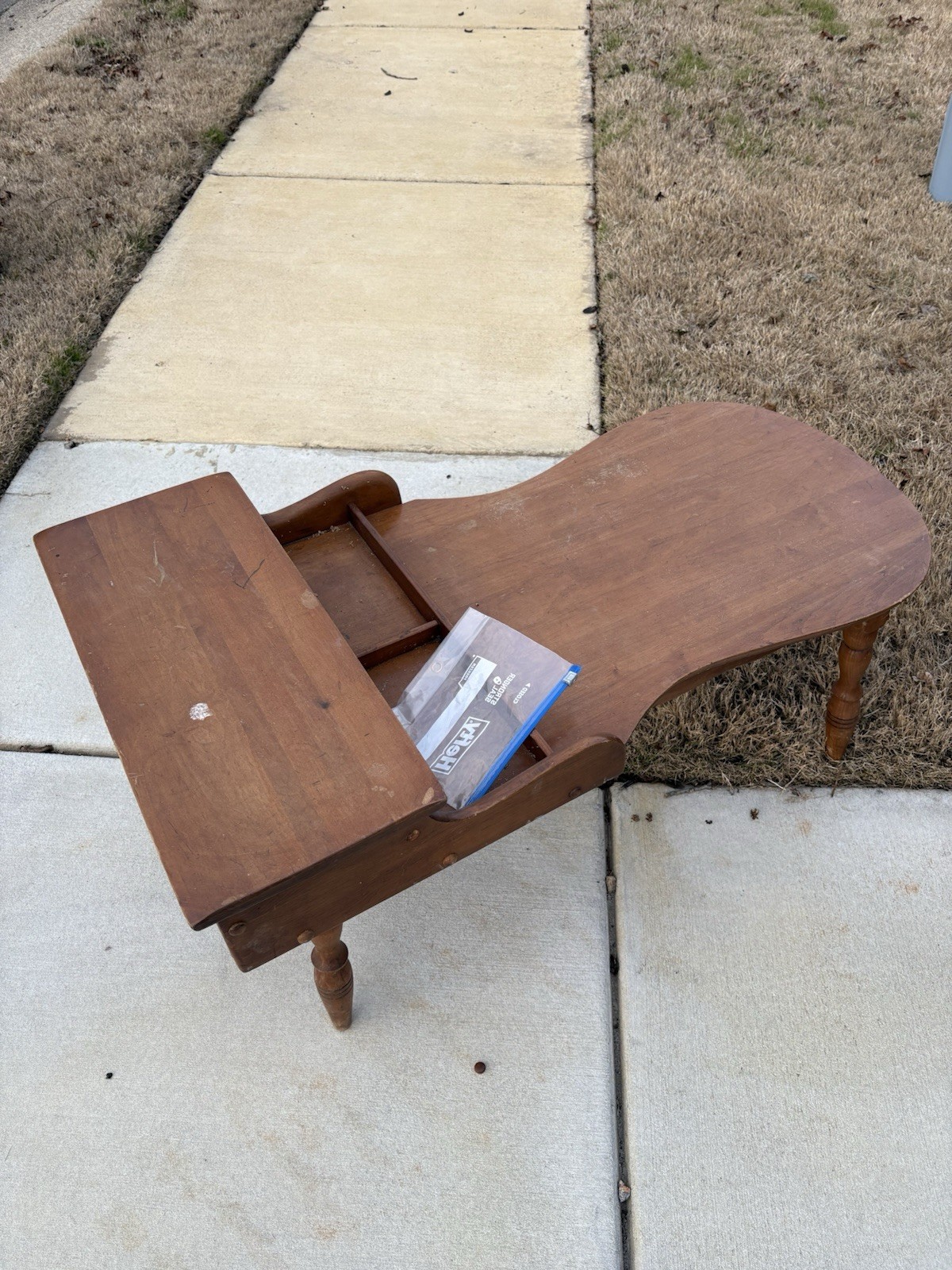 50’s Maplewood Coffee Table with Storage Compartment 38x18x21″