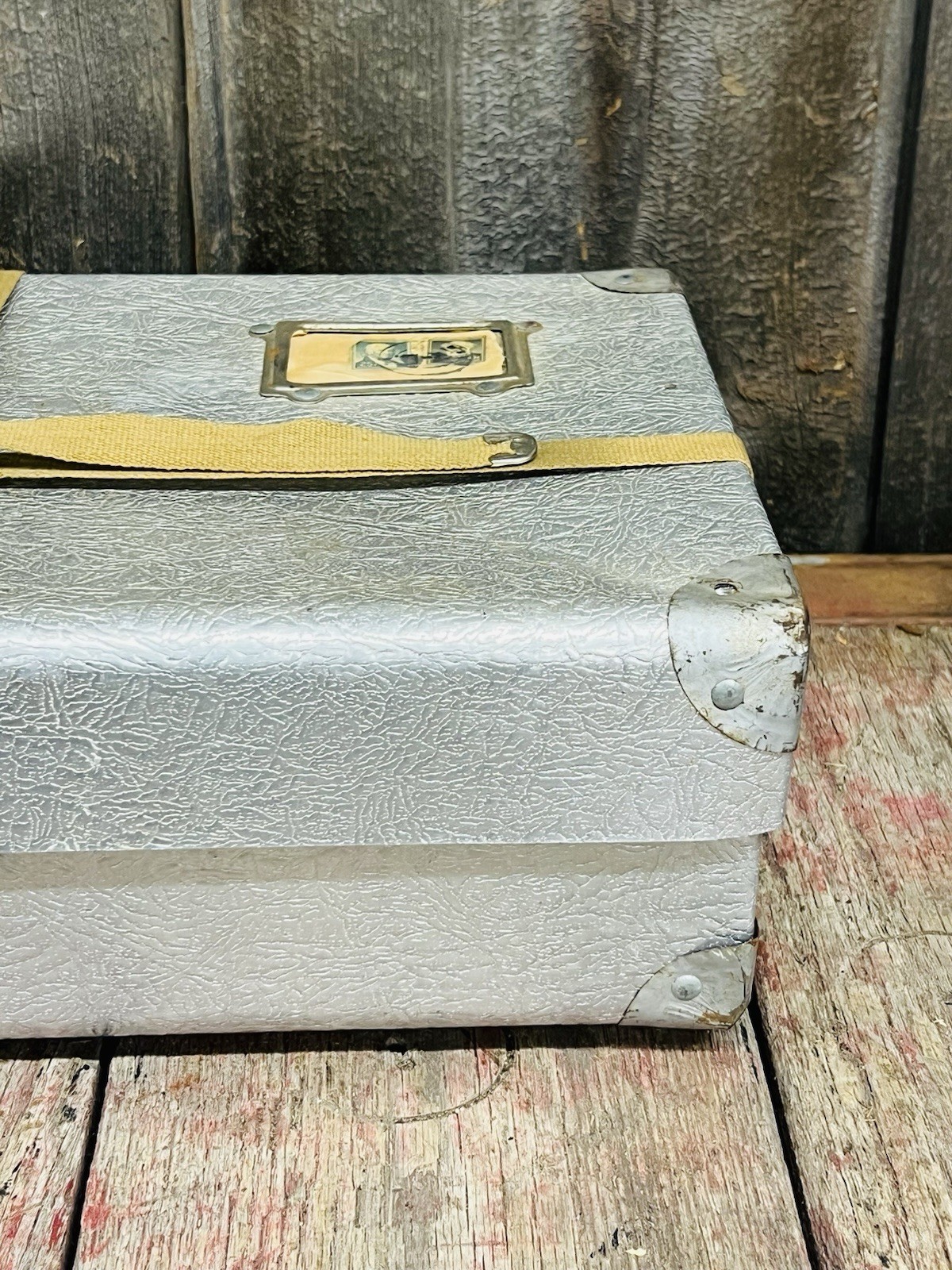Vintage 1950’s Original Mid Century Aluminum Shipping Trunk Container Steampunk
