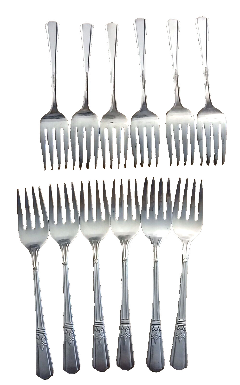 set 12 Court silverplate salad forks 1939 International Silver 6 inches