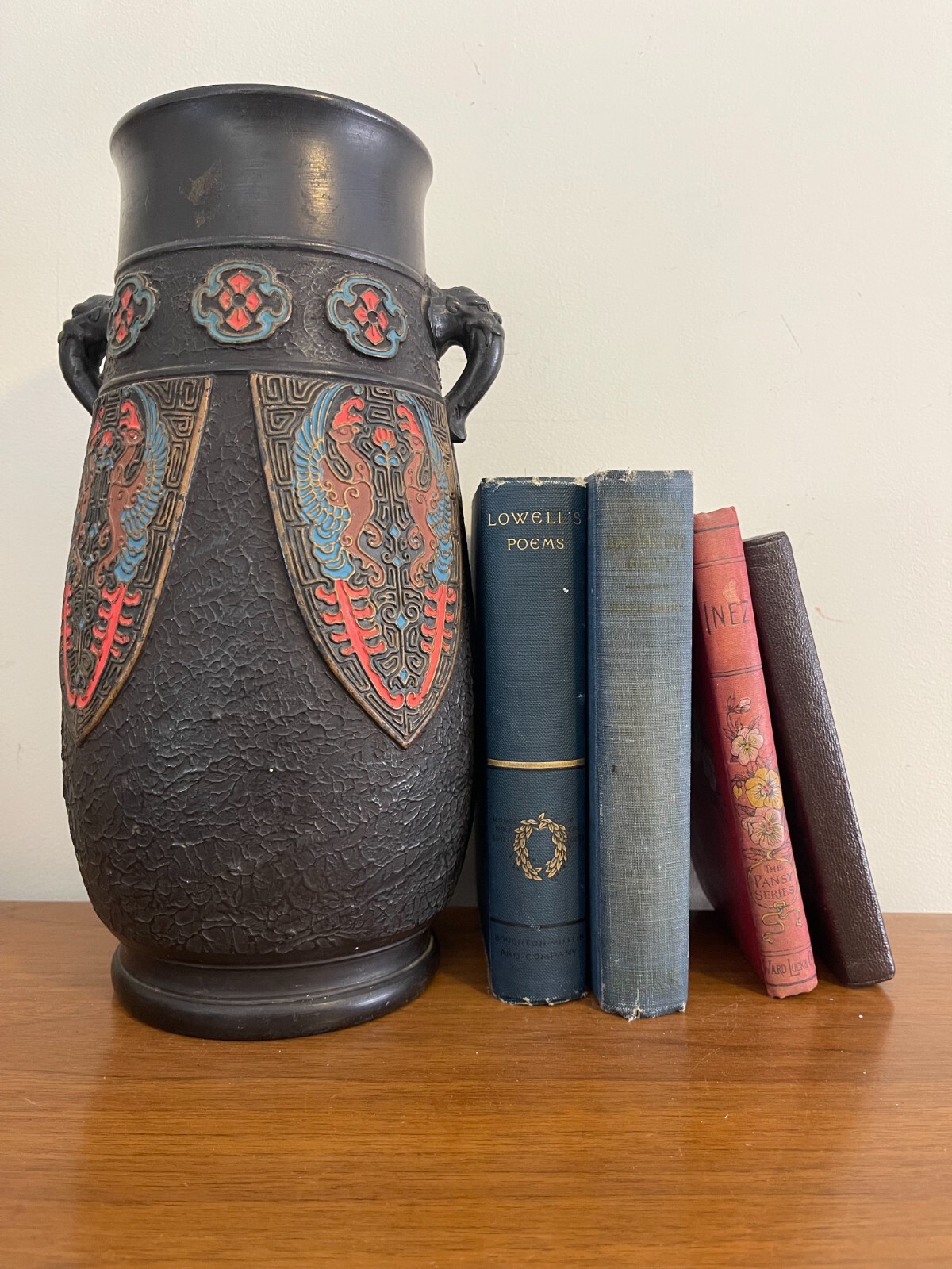 Vintage/Antique 1920s 1930s Large Black Japanese Tokanabe Art Deco Vase