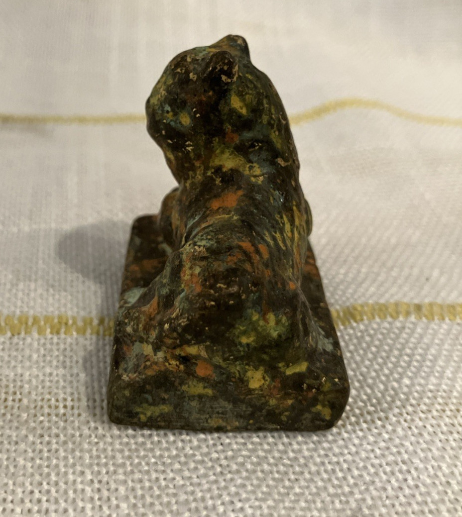 Chinese South East Asian Seal Gold Opium Weight Tiger Foo Dog