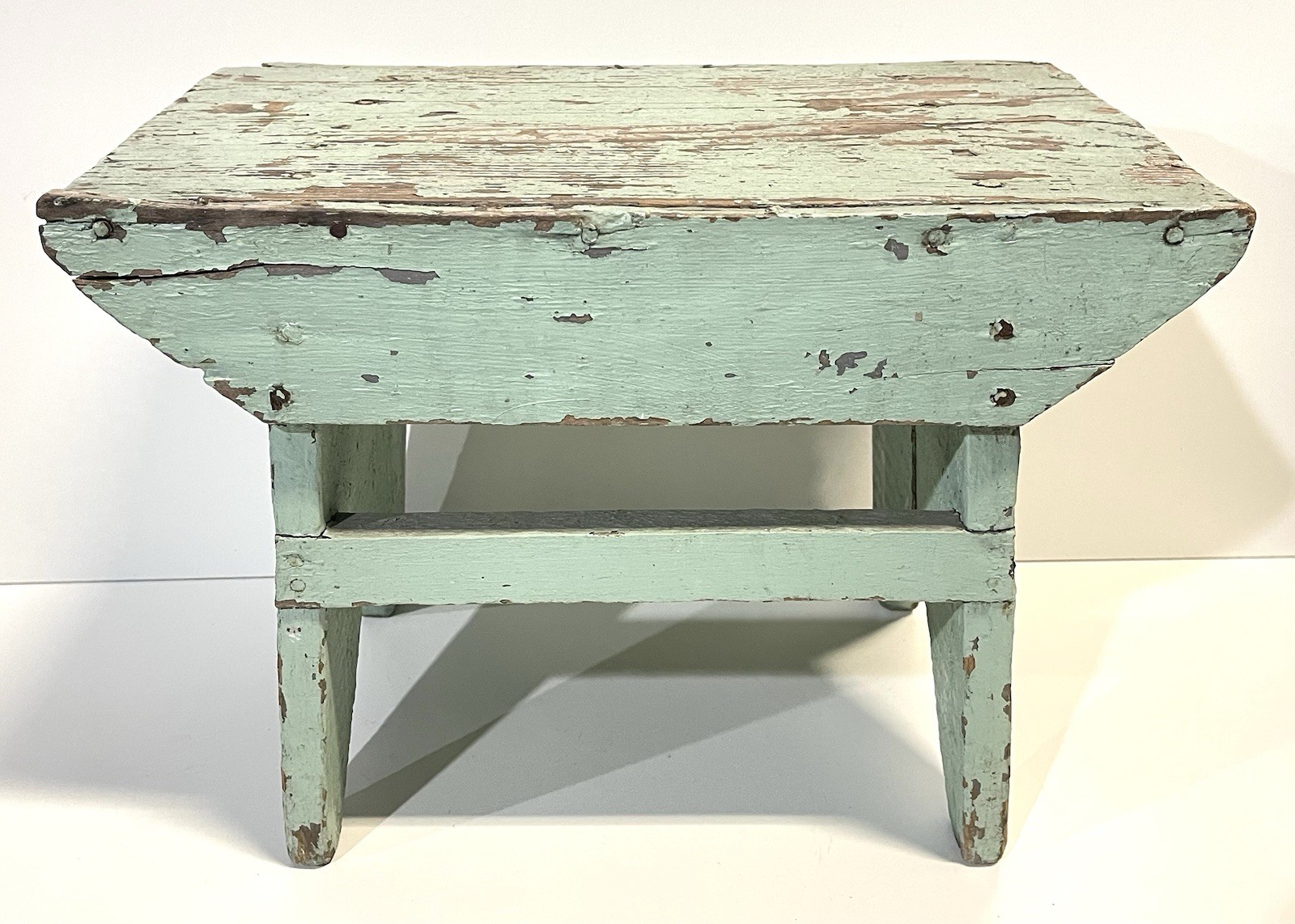 Antique Folk Art Primitive Farmhouse Wood Stool