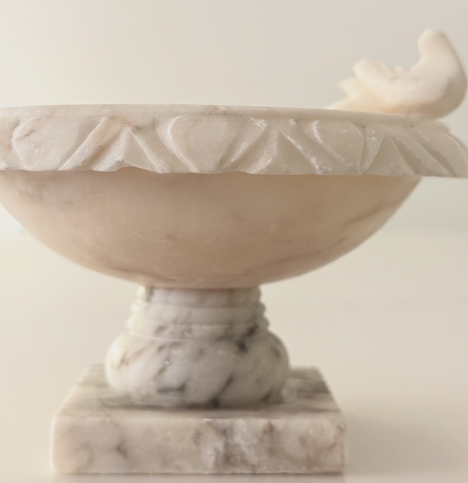 vintage italian alabaster bird bath