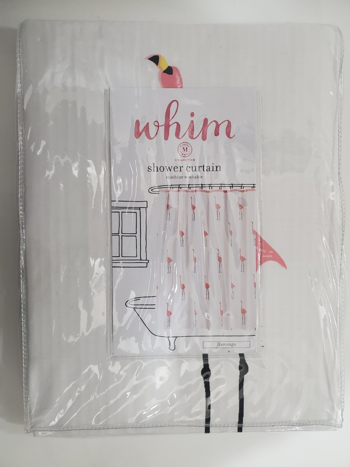 WHIM by Martha Stewart Collection Flamingo Shower Curtain 72 In x 72 In Multicol
