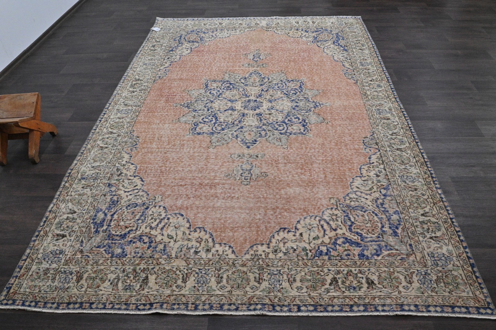 Oushak Turkish Vintage Rug 7×10 Kilim Rug Anatolian Handmade Boho Decor ORANGE