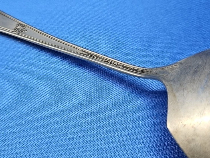 Antique RC Co. Silverplate Serving Soup or Sauce Ladle Spoon Bouquet Pattern