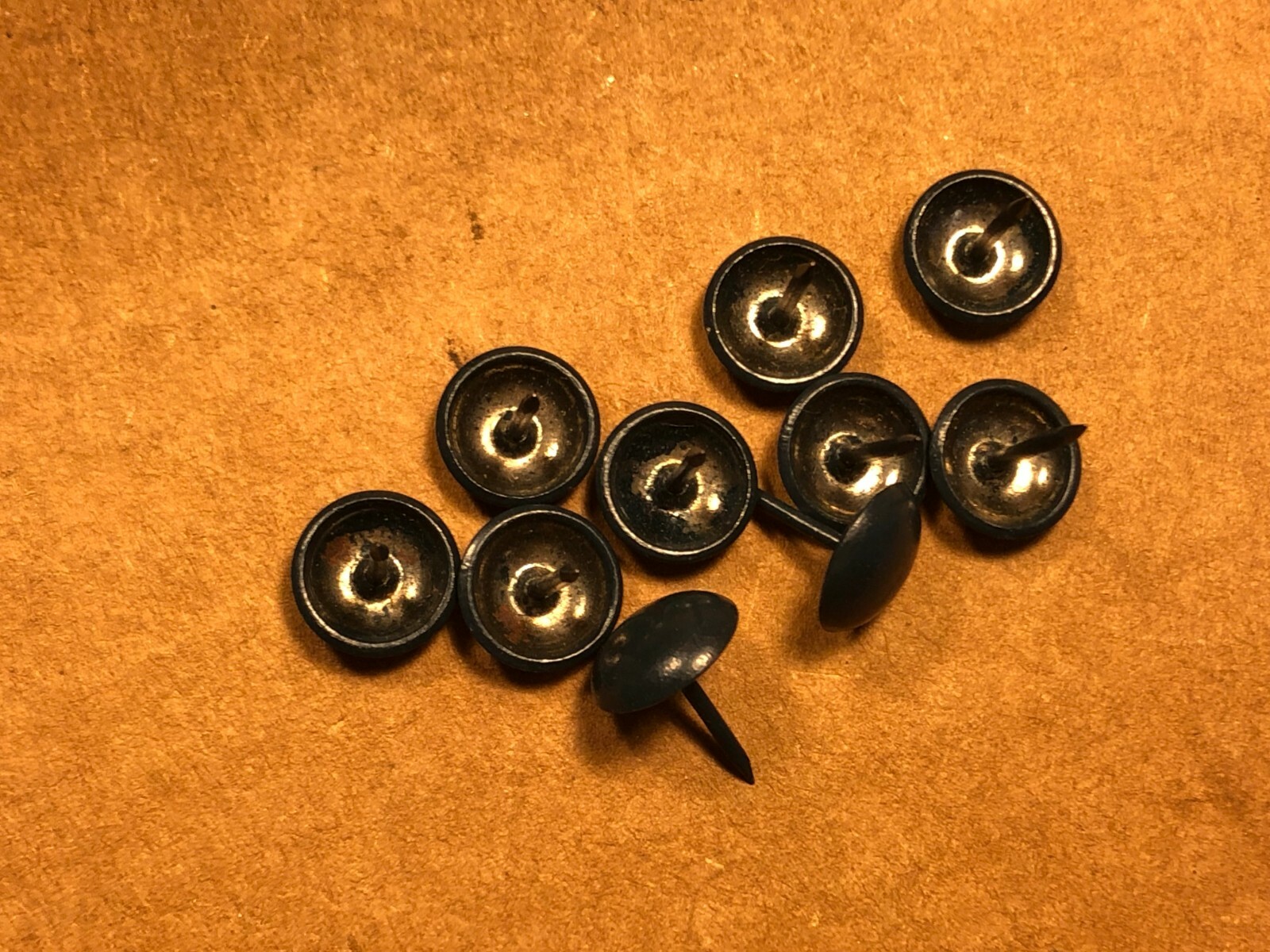 10 NOS Vintage 1950s Navy Blue Decorative Upholstery Tacks 1/2″ x 1/2″ Beautiful