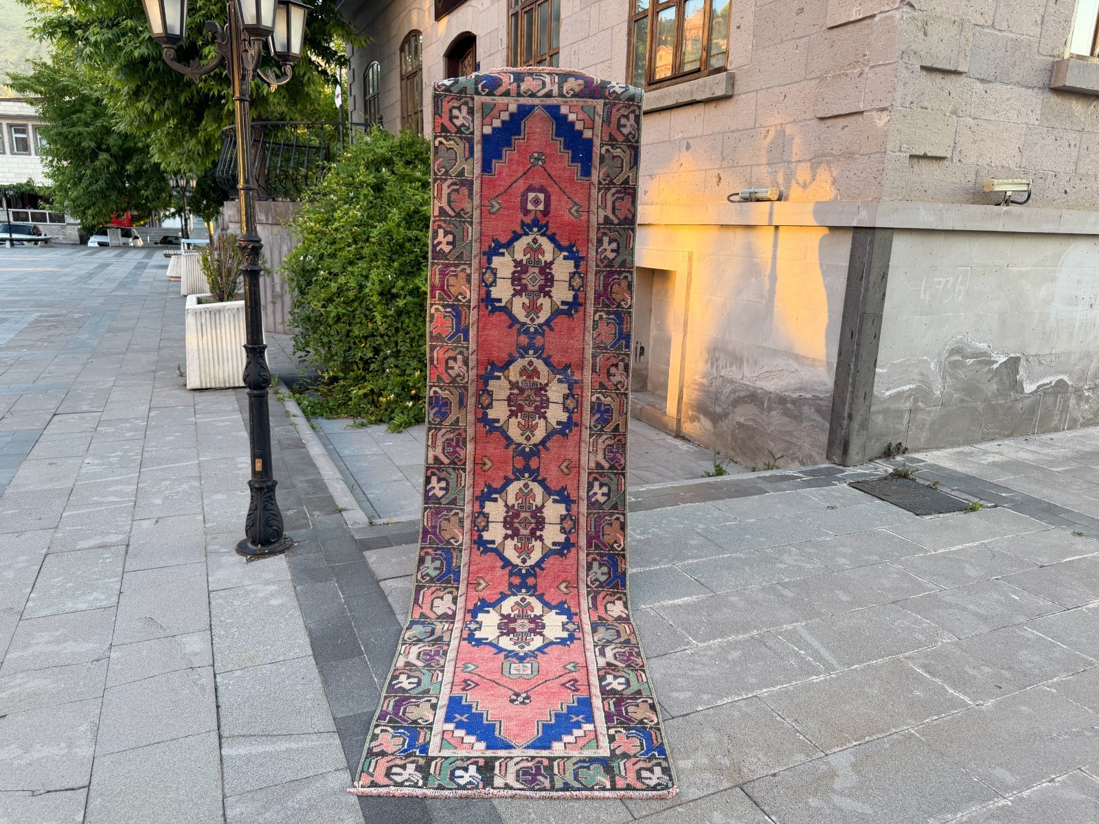 Coral Salmon Turkish Runner 2.7×10 ft Vintage Tribal Hallway Wool Rug