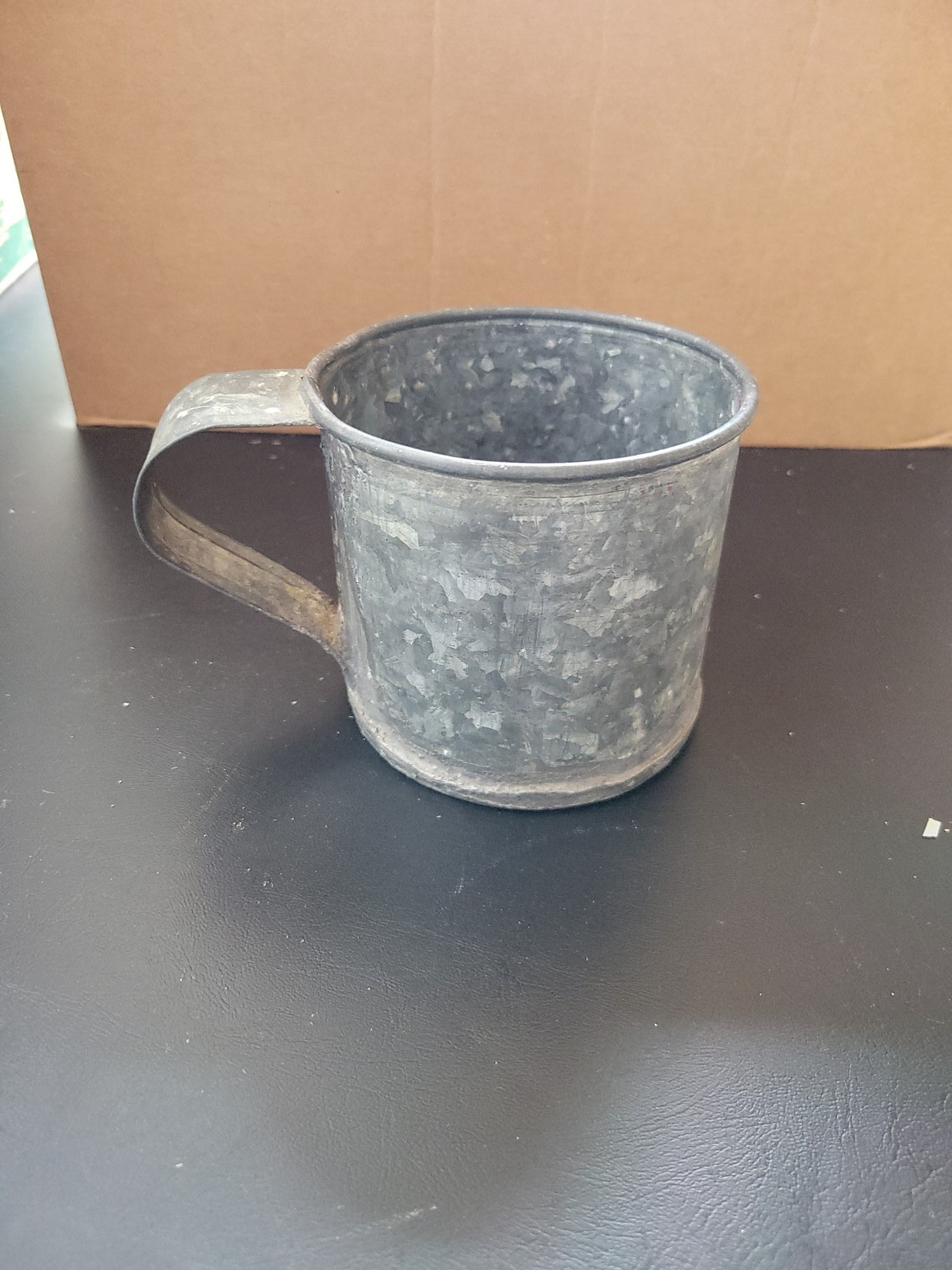 Vintage Galvanized Metal Mug Primitive Farmhouse Industrial Decor Rustic Cup