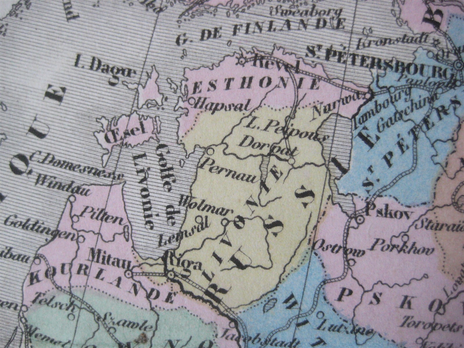 Original 1874 Map EUROPEAN RUSSIA Ukraine Poland Finland Crimea Caucasus Moscow