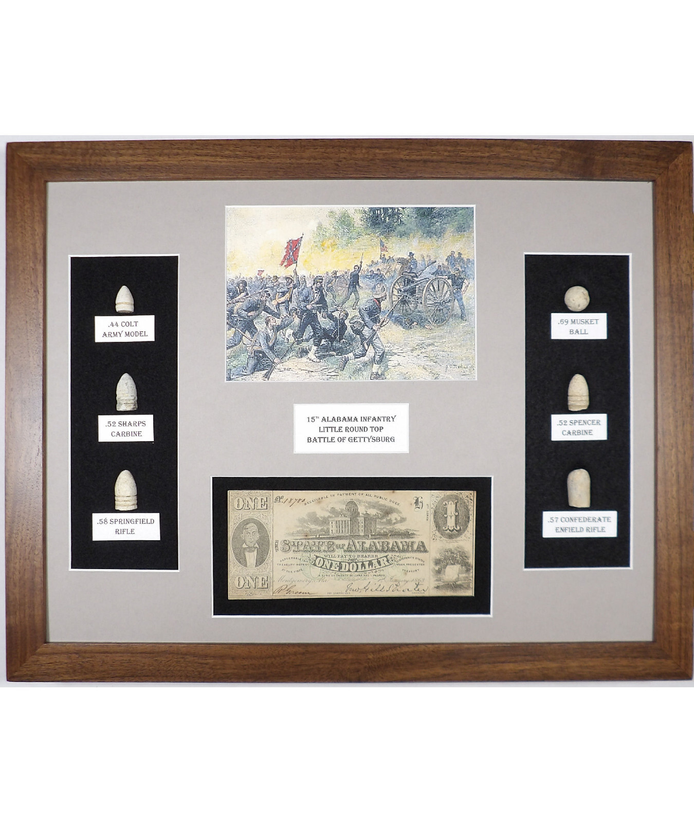 Little Round Top – 15th Alabama – 1863 Alabama Currency – Civil War – 5371