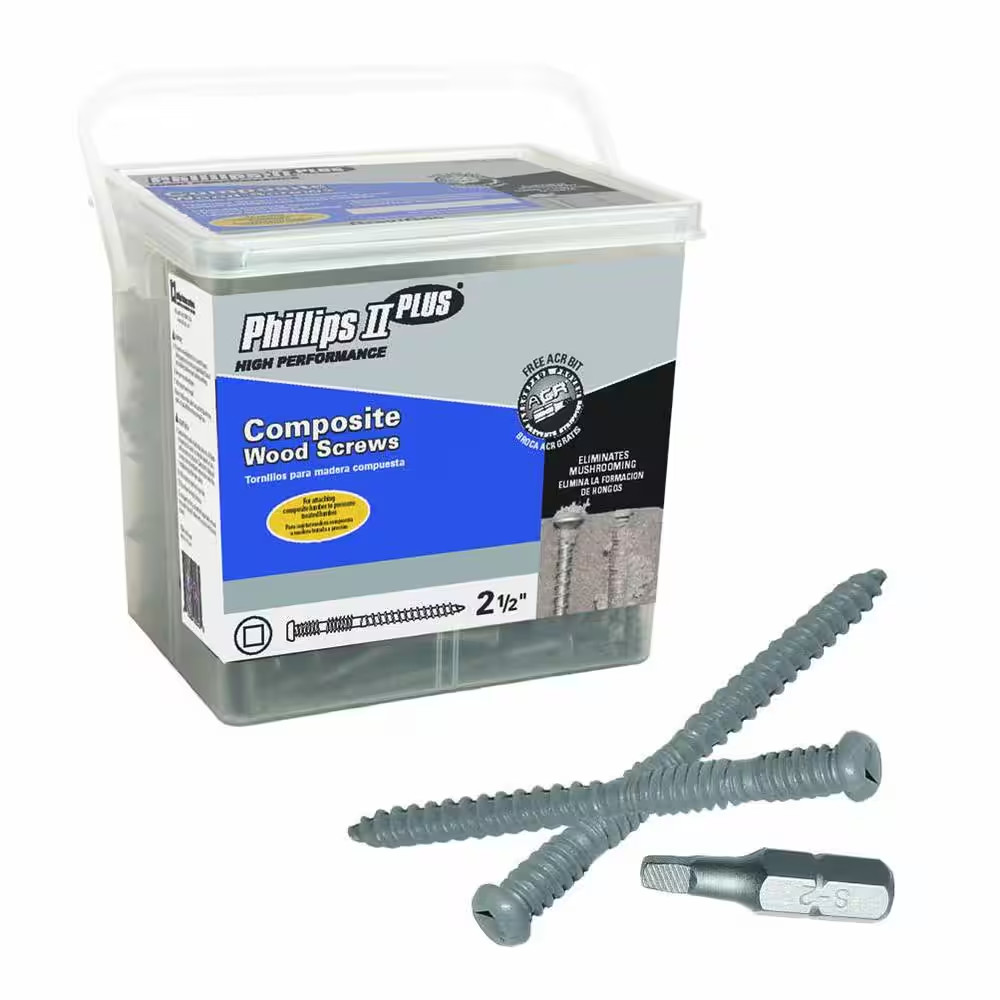 #10 2-1/2 In. Internal Square Button-Head Composite Deck Screws (5 Lb.-Pack)
