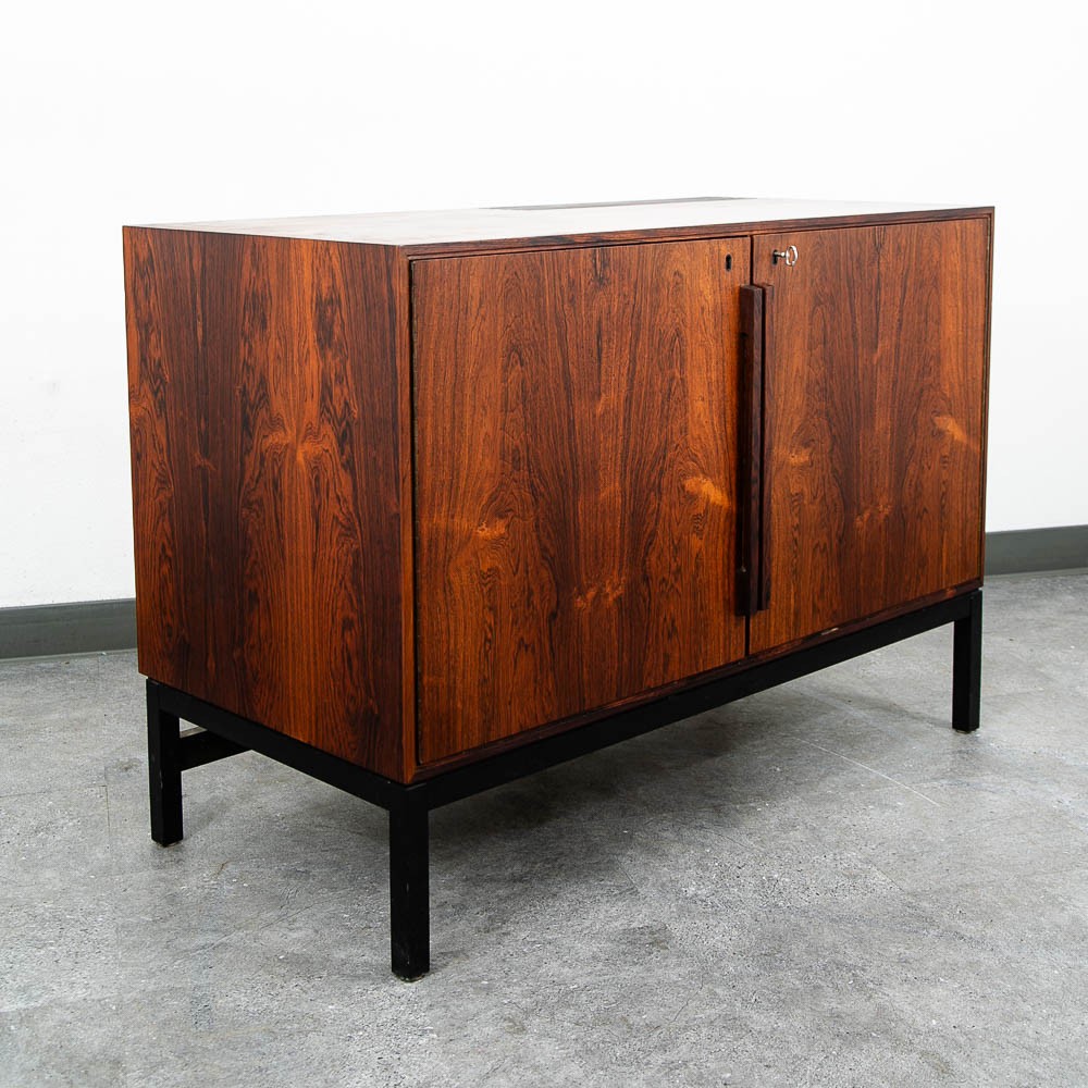 Mid Century Modern Compact Credenza Cabinet Refrigerator Storage Silkeborg Lock